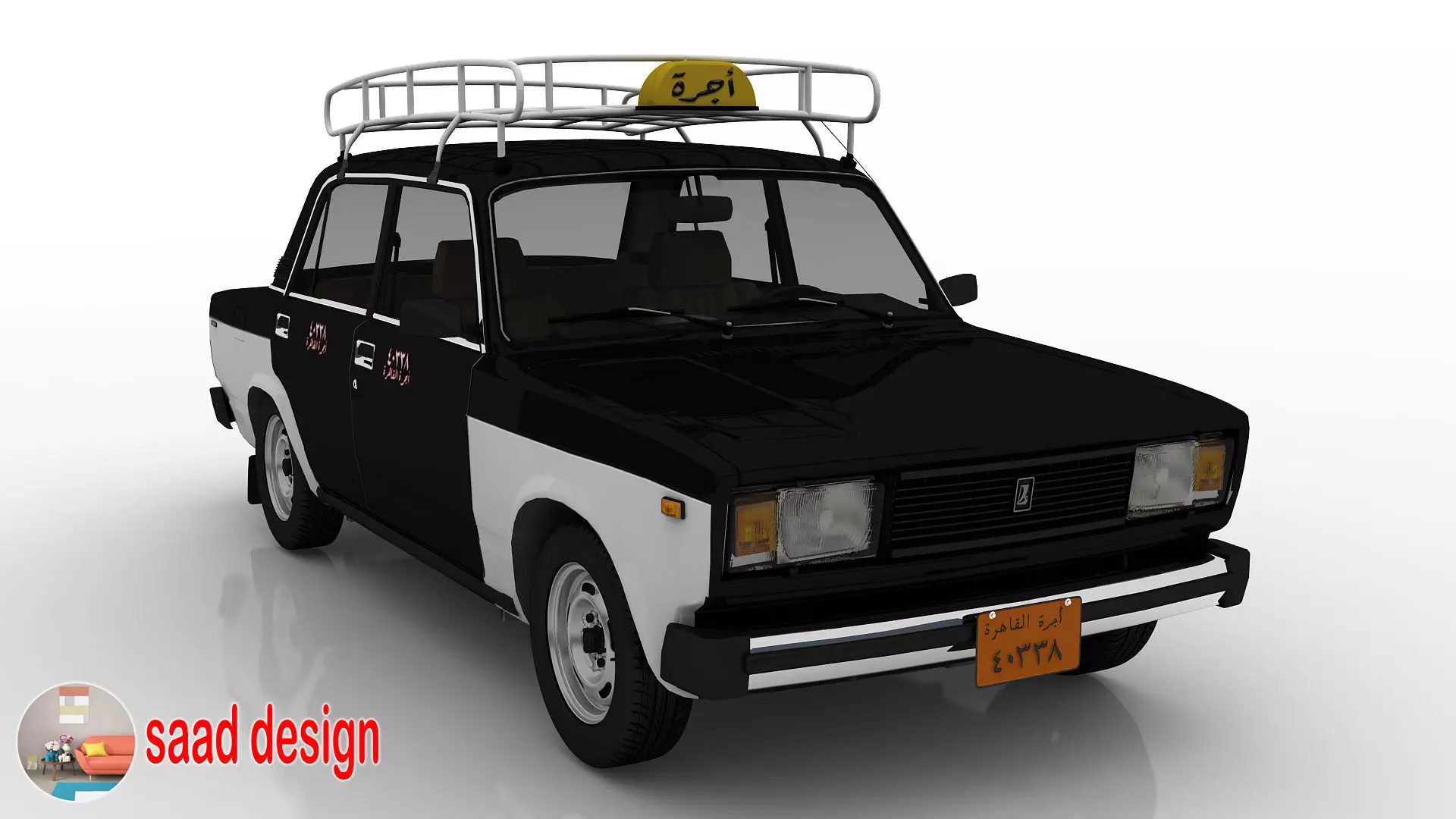 Vaz 2105 Egypt and Taxi and Army  3D model_14