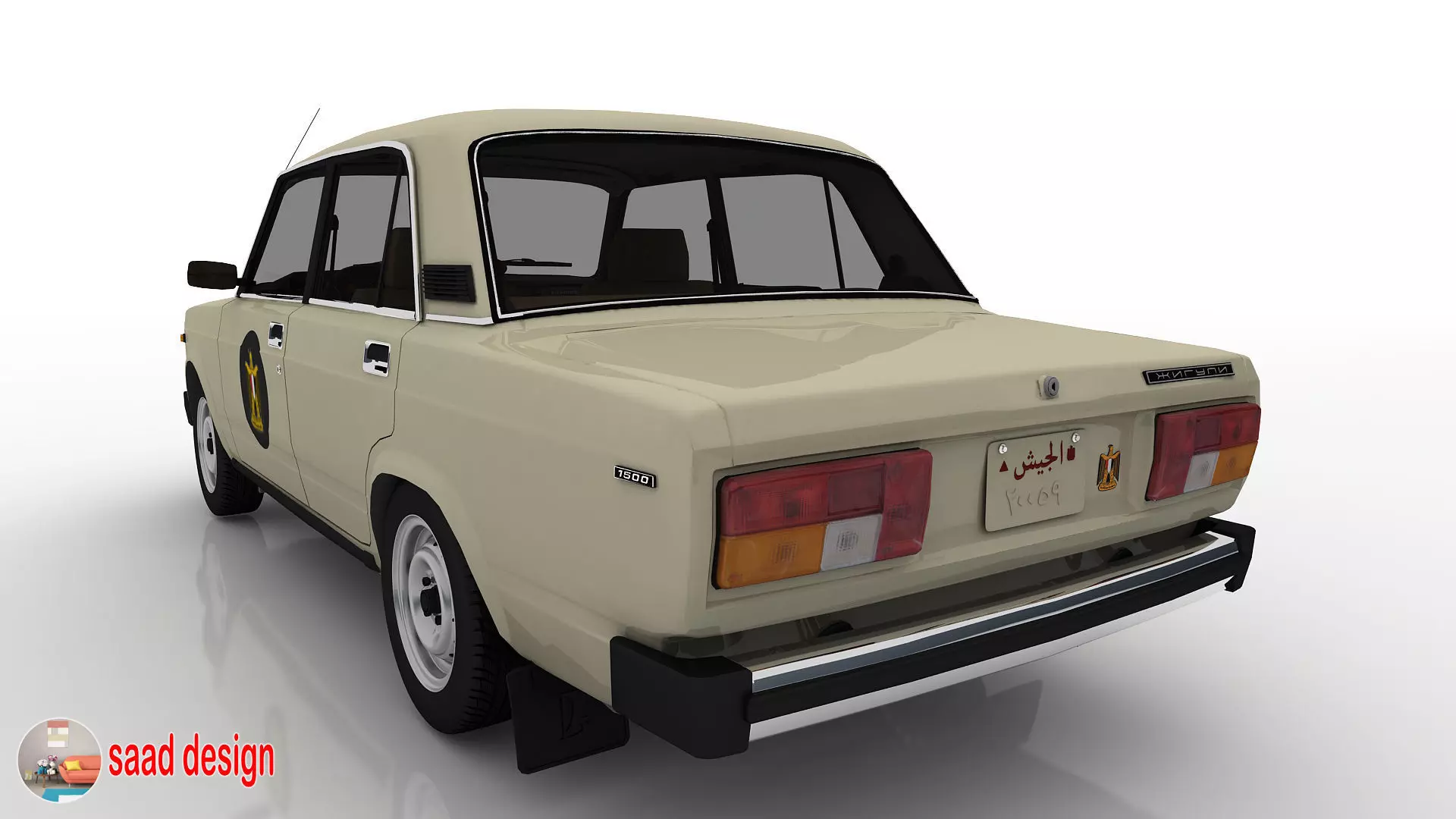 Vaz 2105 Egypt and Taxi and Army  3D model_1