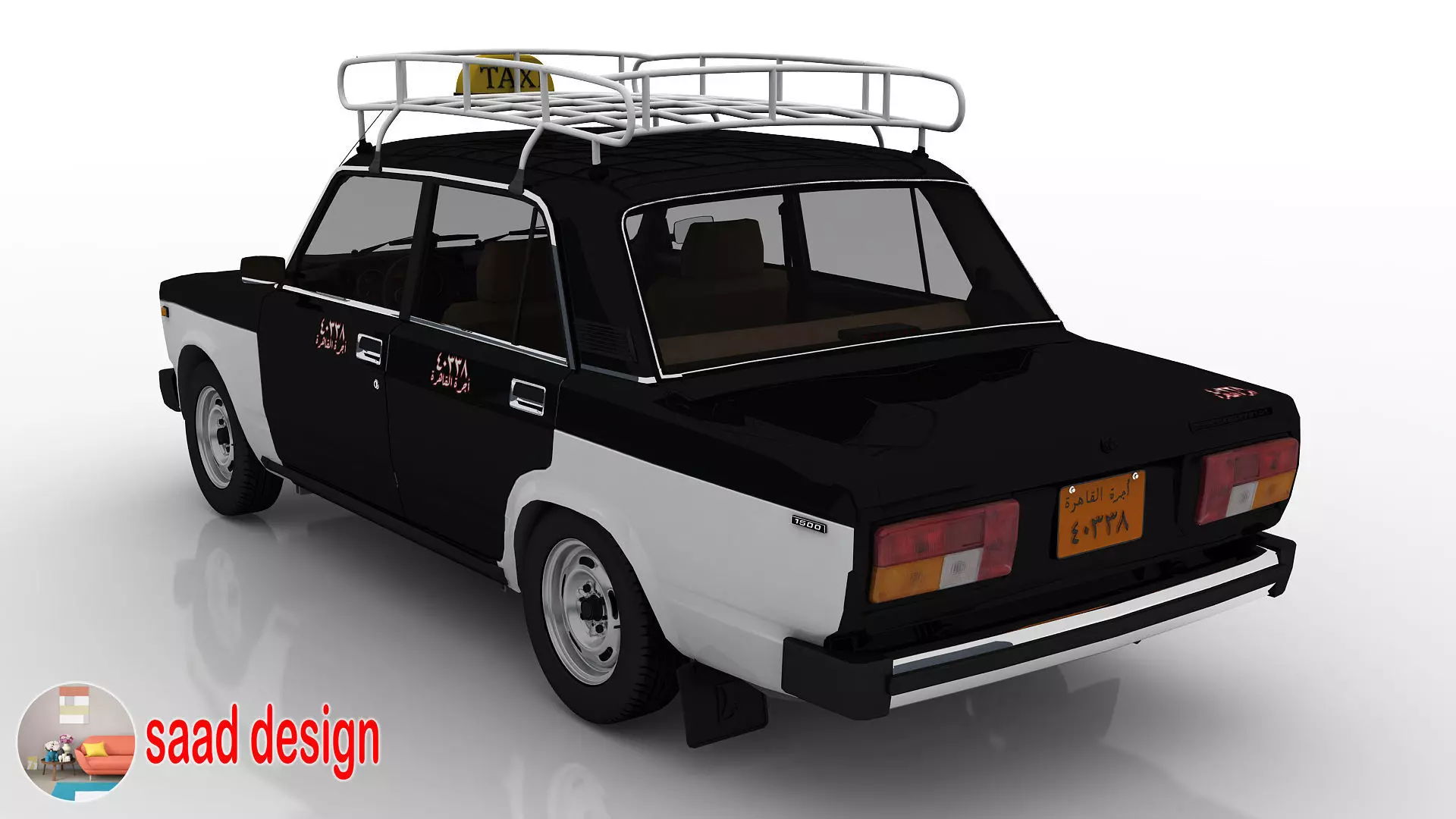 Vaz 2105 Egypt and Taxi and Army  3D model_12