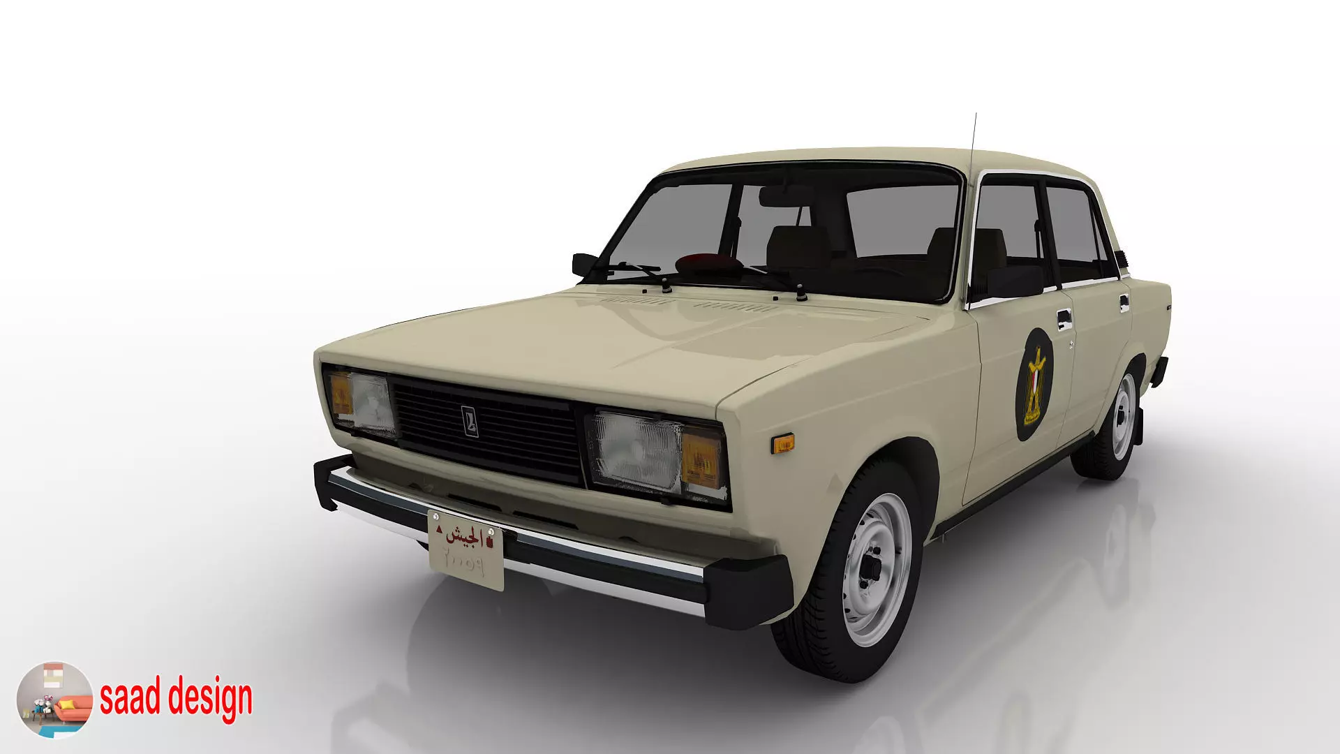 Vaz 2105 Egypt and Taxi and Army  3D model_0