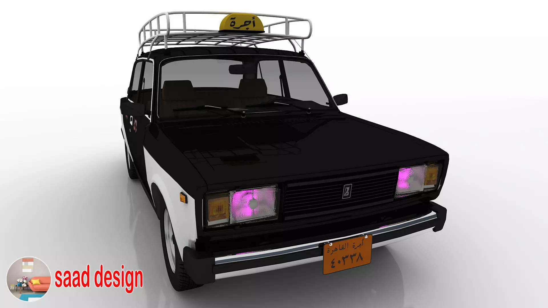 Vaz 2105 Egypt and Taxi and Army  3D model_22
