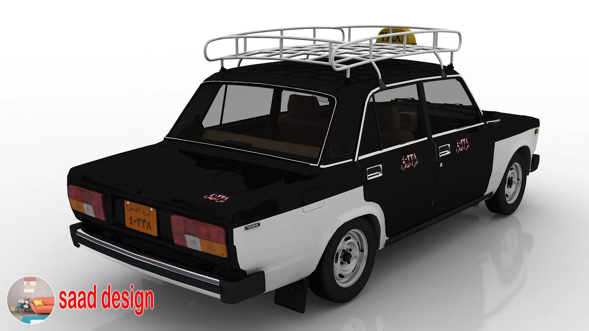 Vaz 2105 Egypt and Taxi and Army  3D model_13