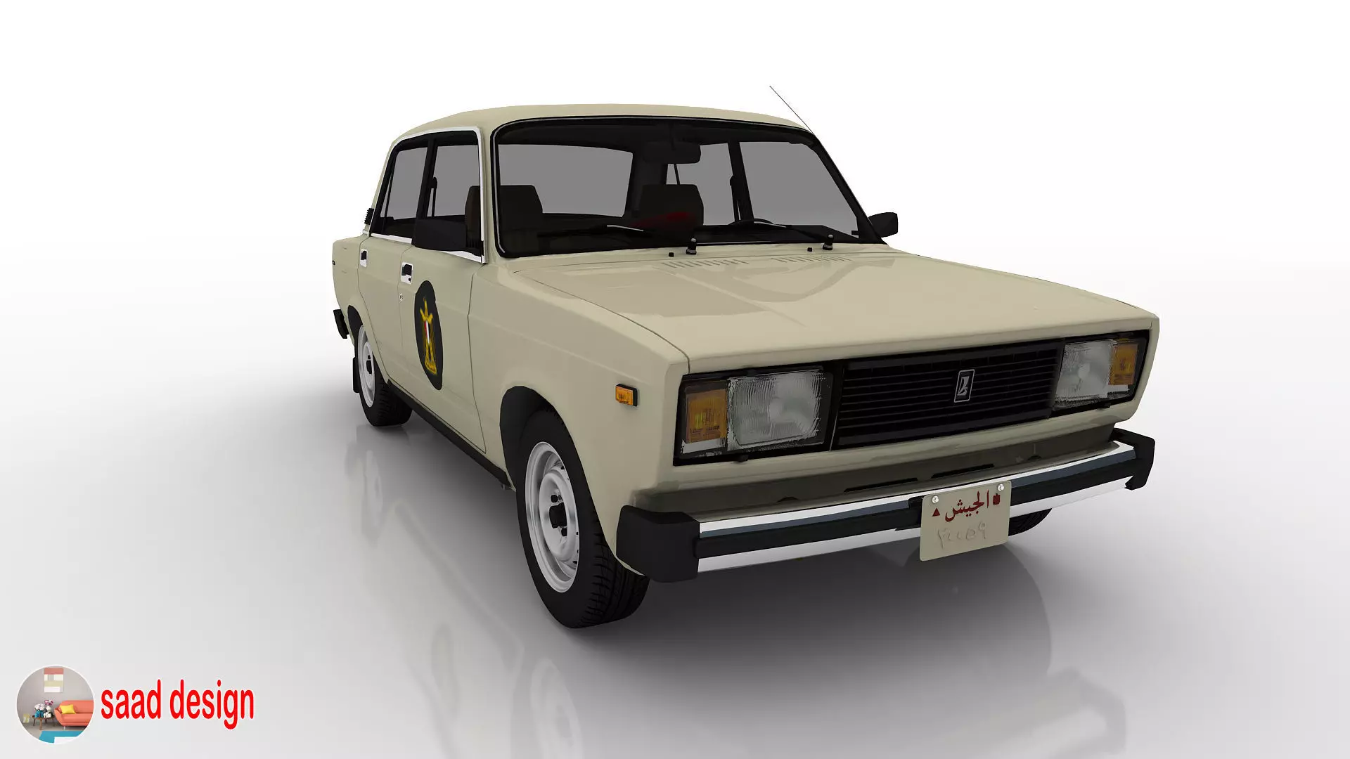 Vaz 2105 Egypt and Taxi and Army  3D model_3