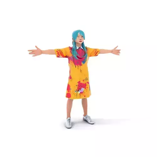 Vivid PaintSplatter Dress model pack Low-poly 3D model
