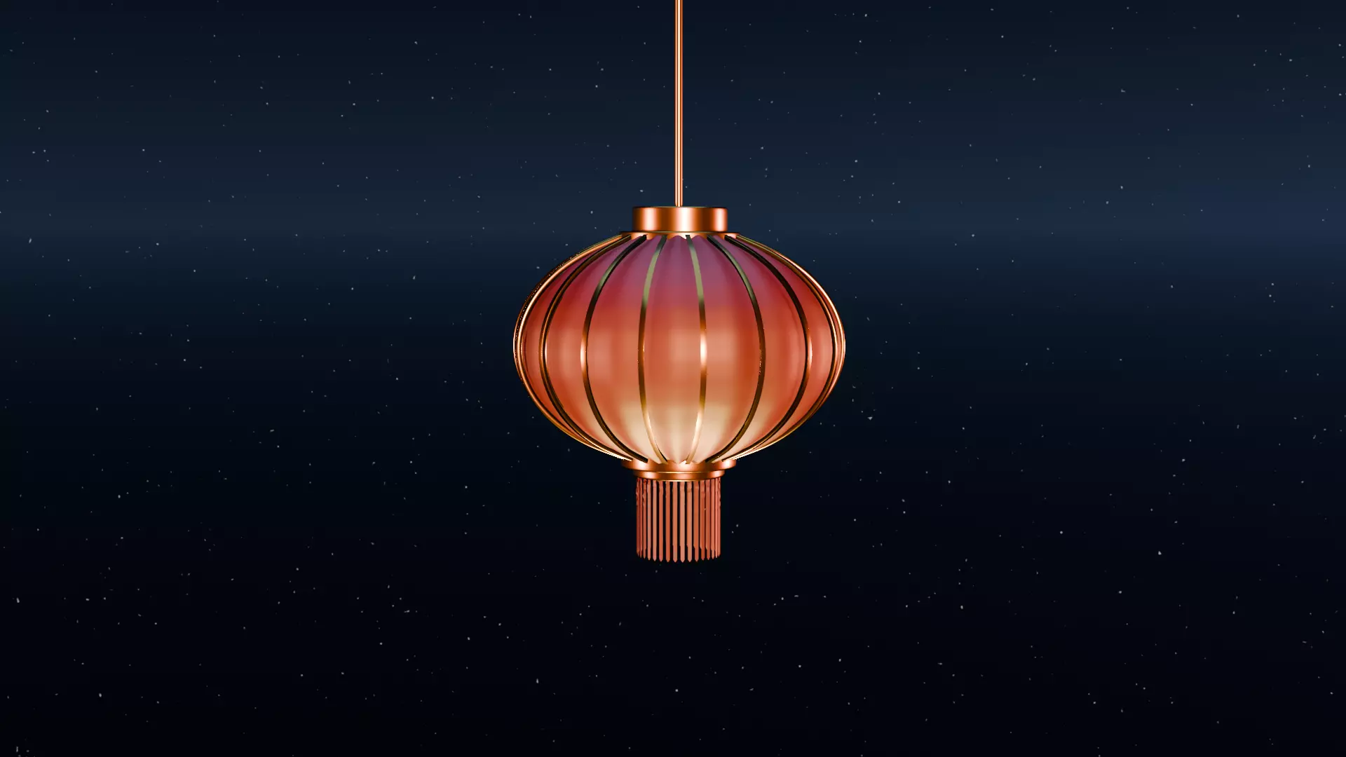 3D Chinese Lantern Model  Traditional Decorative Hanging Lamp Low-poly 3D model_3