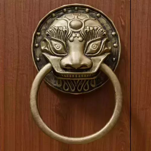 Chinese Style Beast Head Door Knocker 4 - Low Poly PBR Model Low-poly 3D model