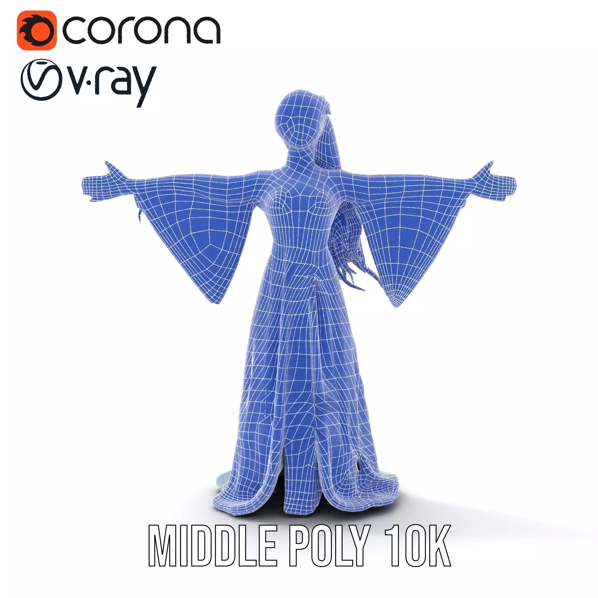 Elegant Blue Dress model pack Low-poly 3D model_22