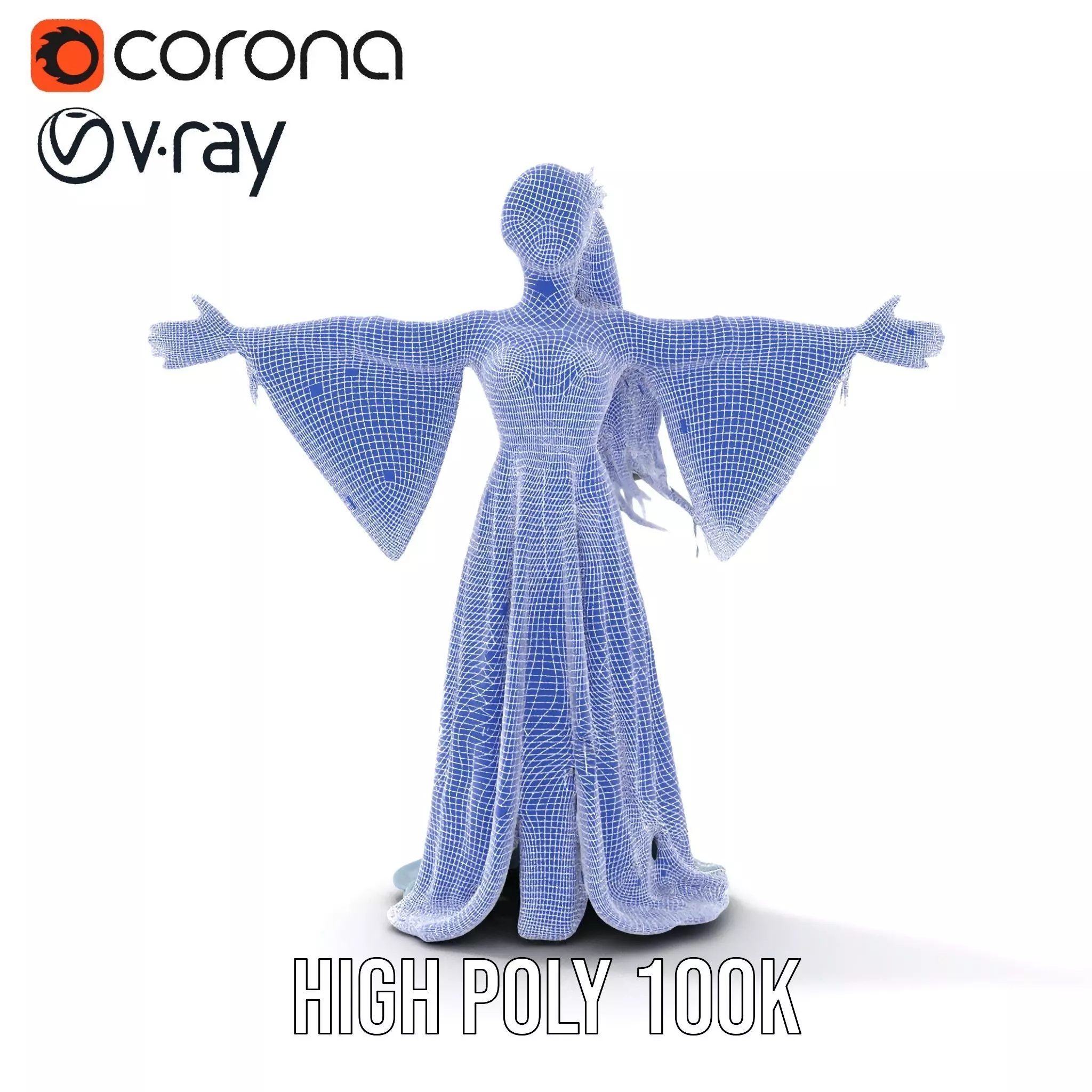 Elegant Blue Dress model pack Low-poly 3D model_34