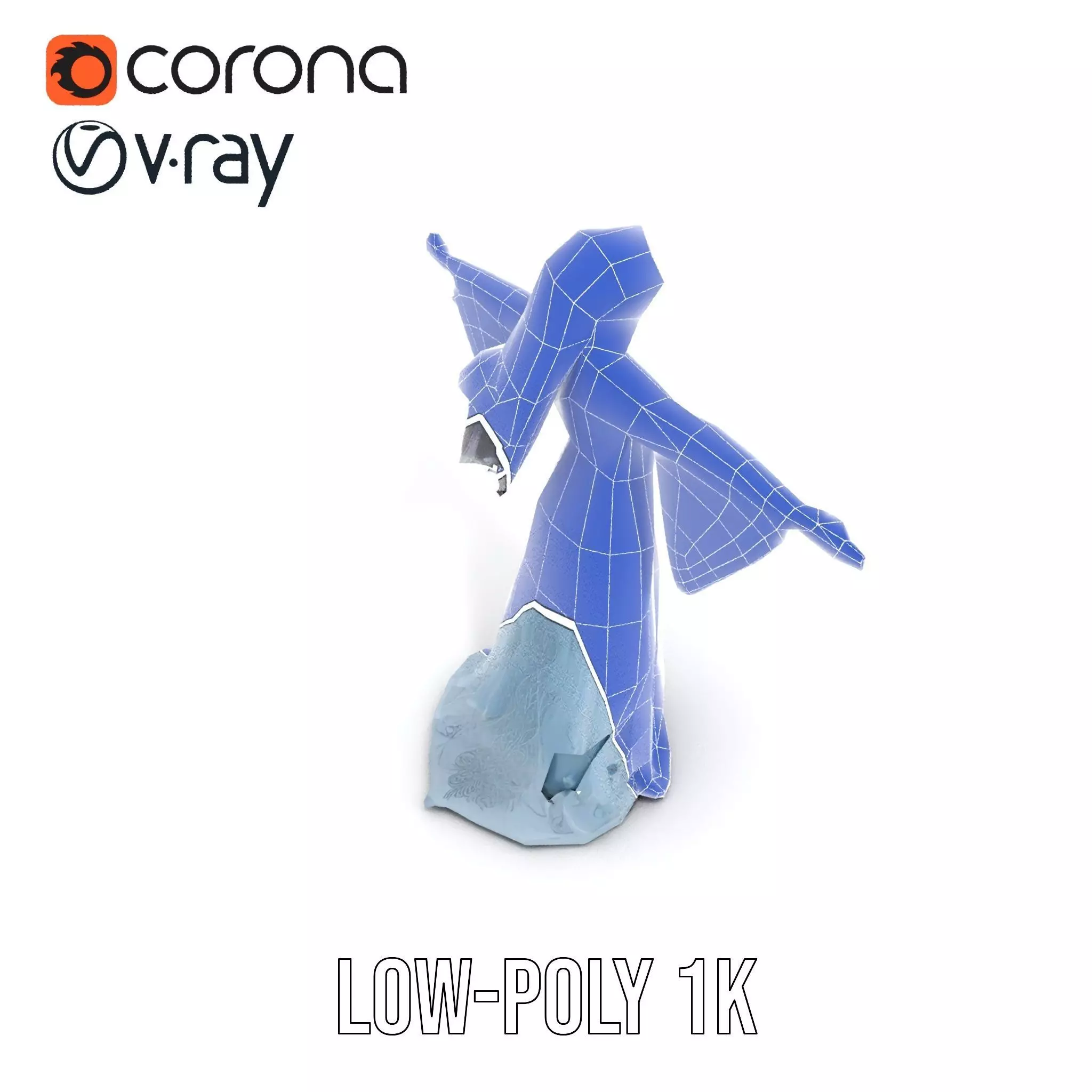 Elegant Blue Dress model pack Low-poly 3D model_13