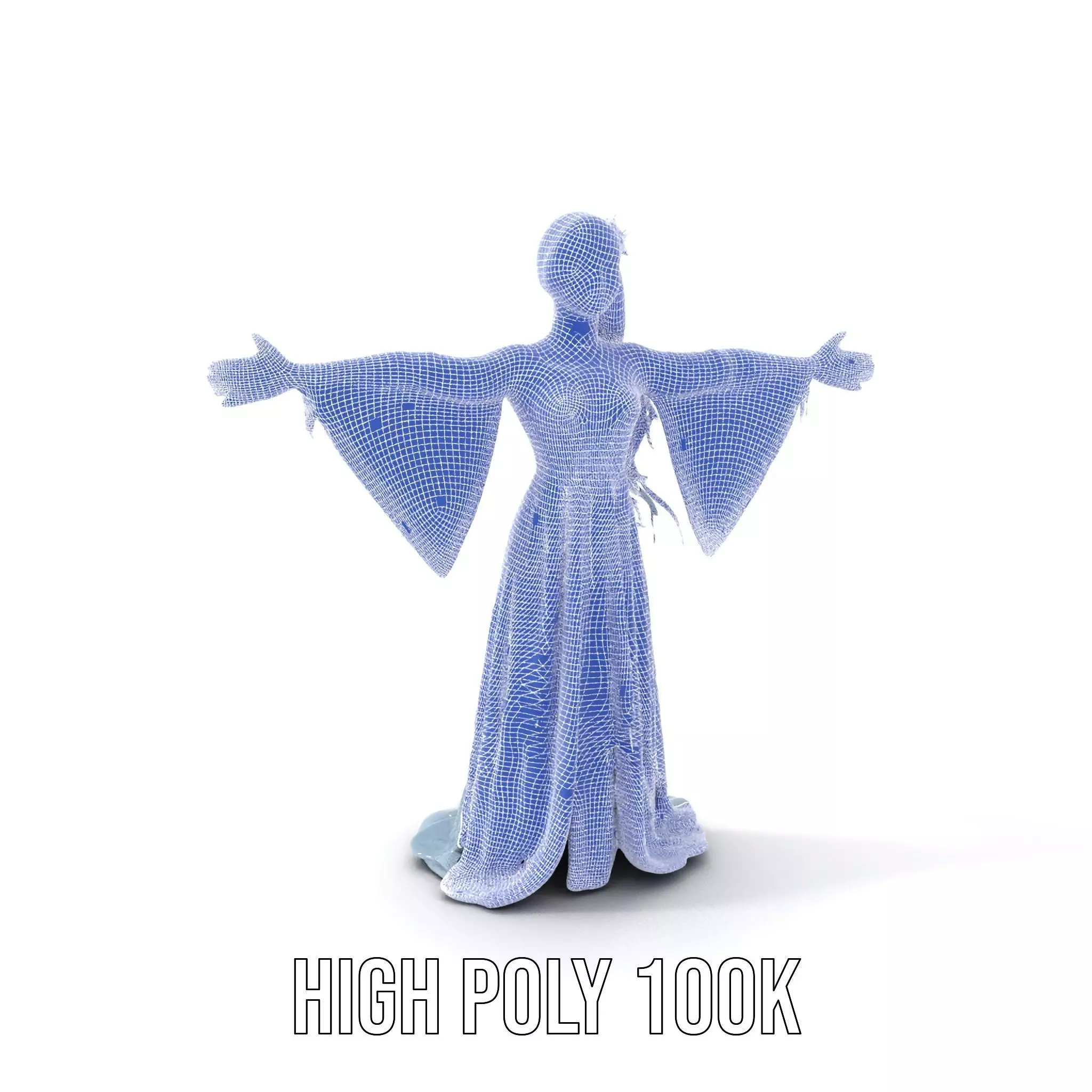 Elegant Blue Dress model pack Low-poly 3D model_5