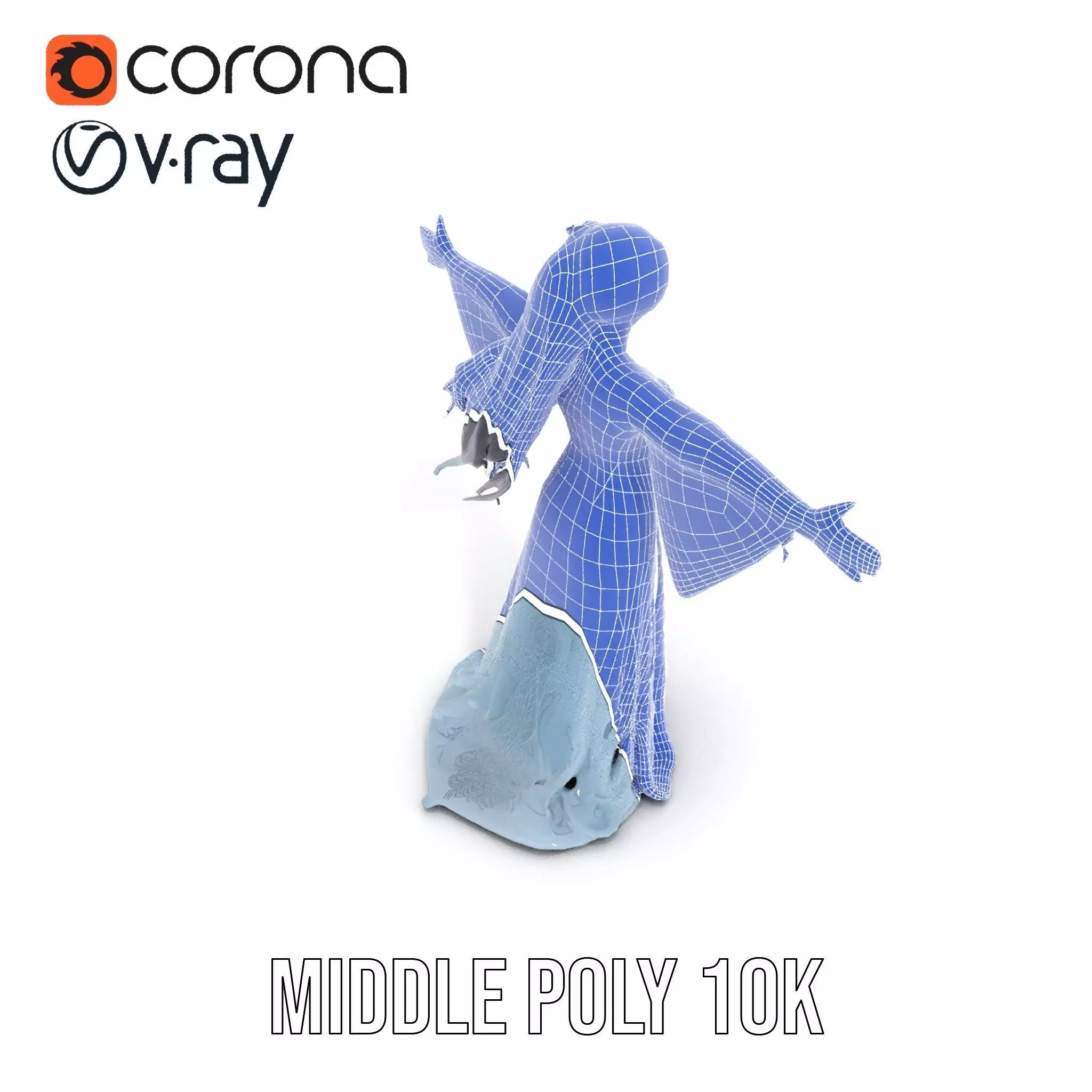 Elegant Blue Dress model pack Low-poly 3D model_16