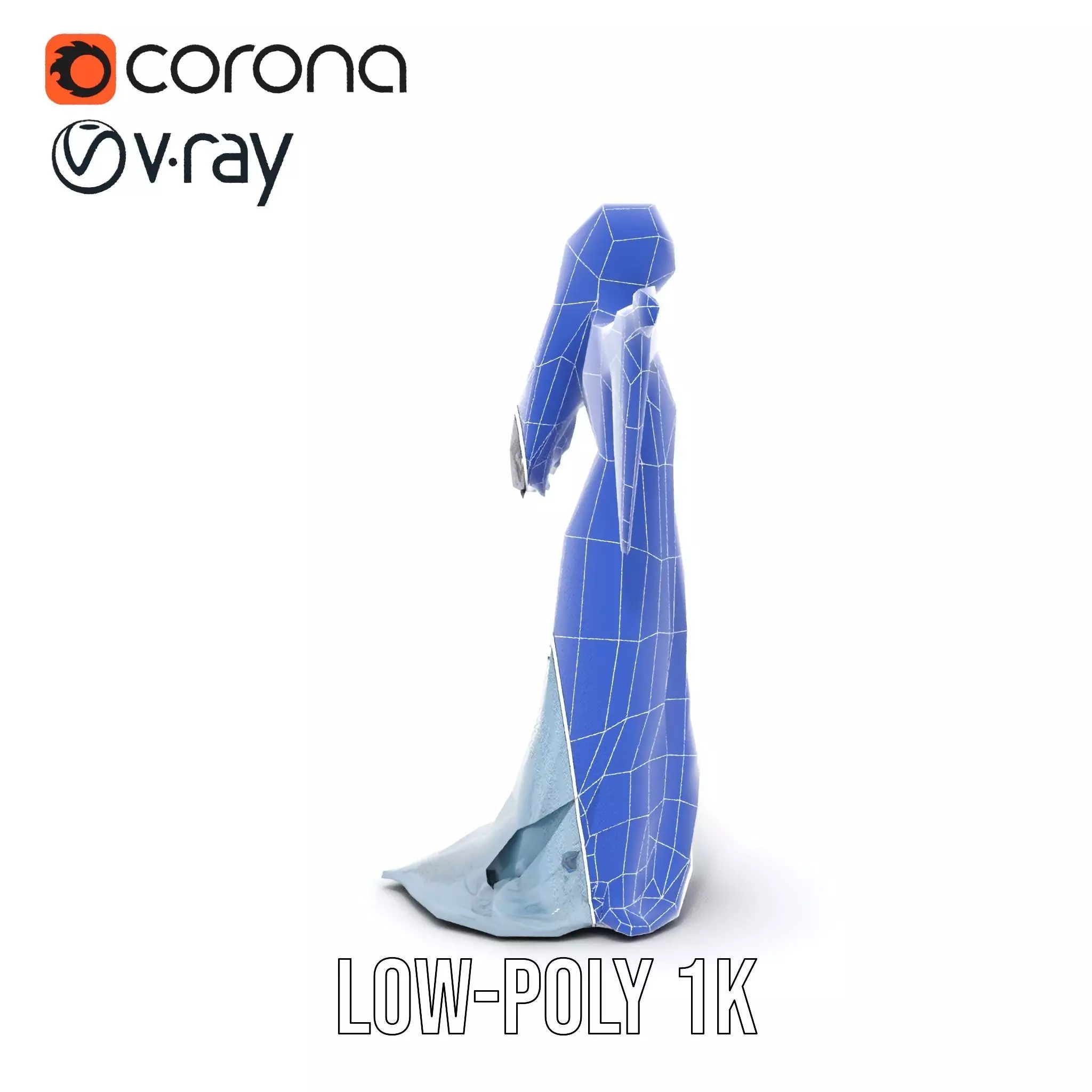 Elegant Blue Dress model pack Low-poly 3D model_31