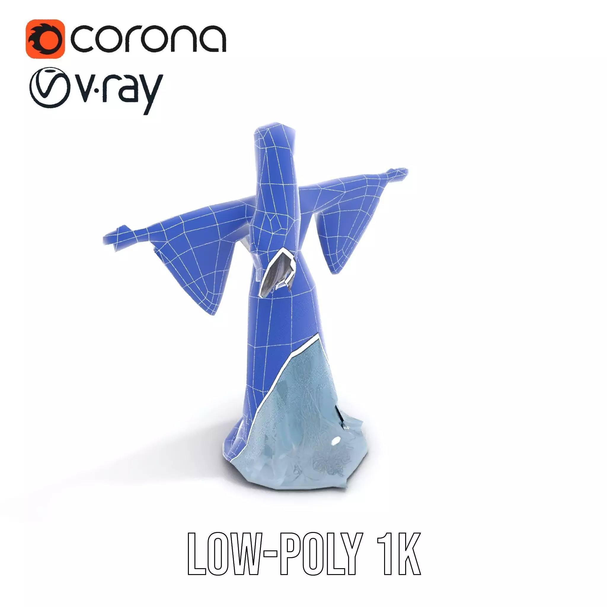 Elegant Blue Dress model pack Low-poly 3D model_23