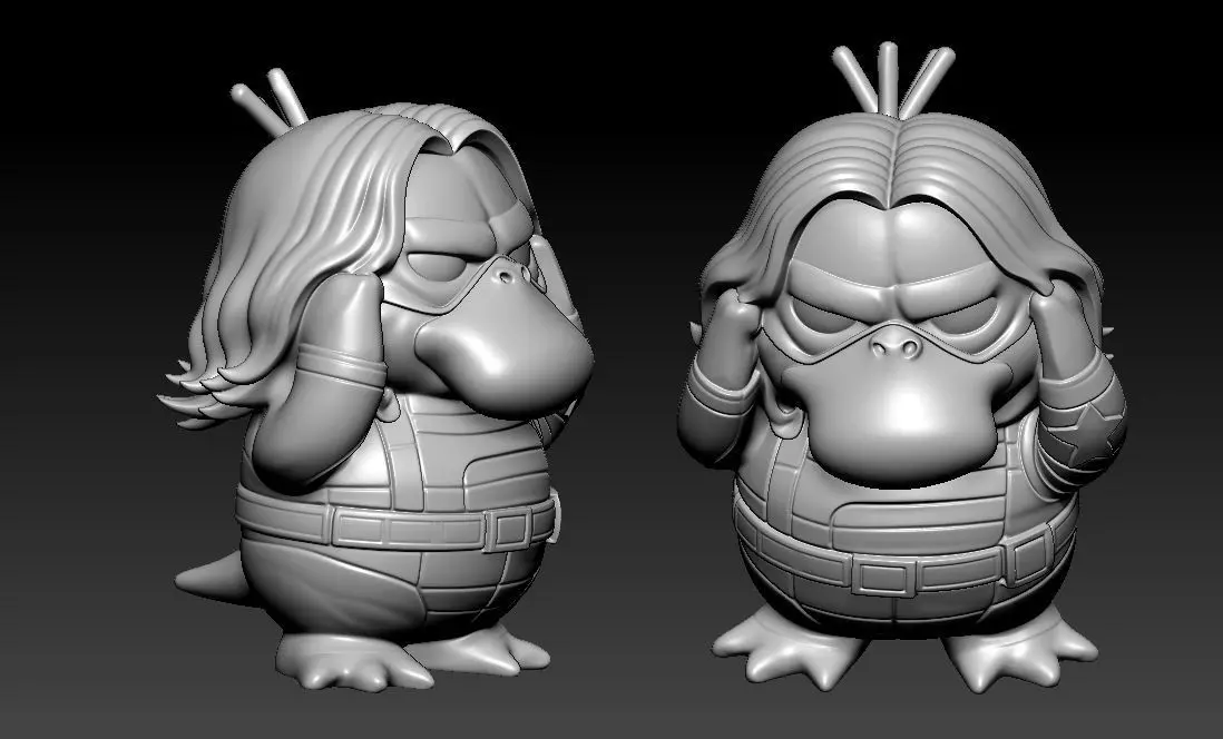 Pokemon Psyduck - Winter soldier bucky model - 3D print 3D print model_3