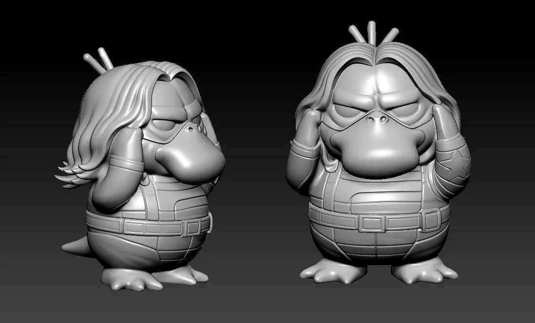 Pokemon Psyduck - Winter soldier bucky model - 3D print 3D print model_2