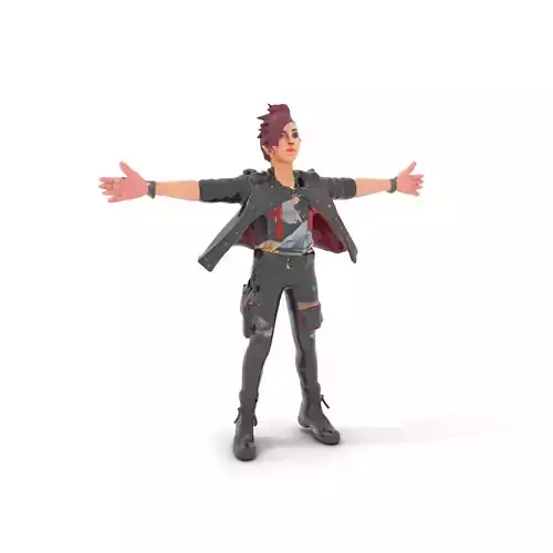 Cyberpunk Streetwear Character model pack Low-poly 3D model