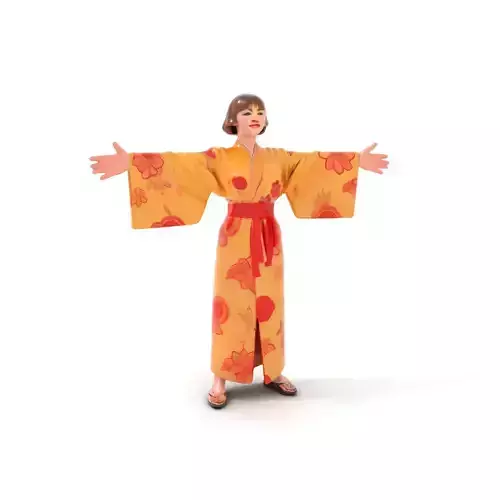 Elegant Floral Kimono model pack Low-poly 3D model