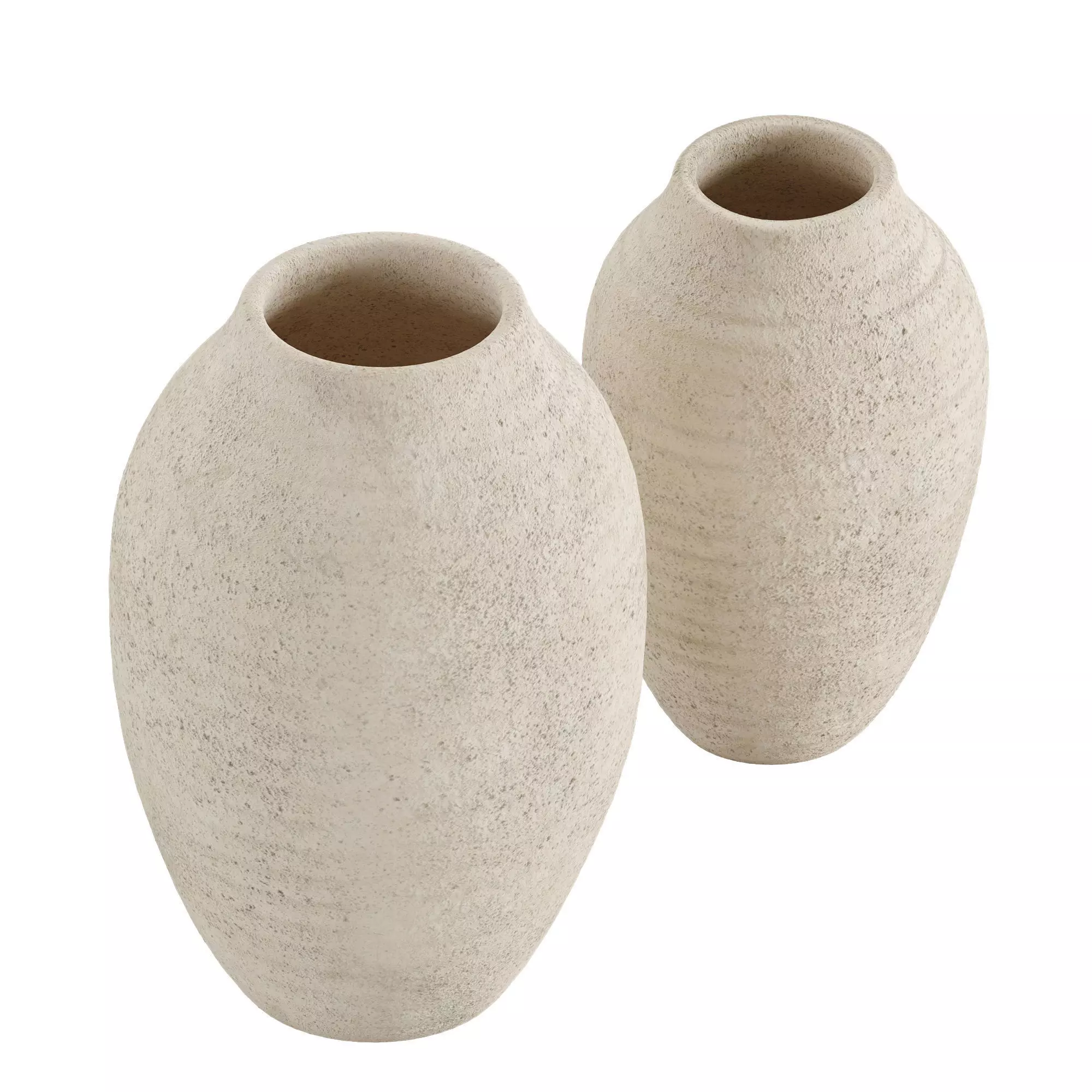  Raw effect ceramic vase 3D model_1