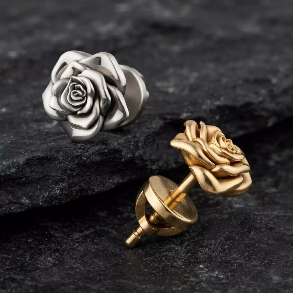 Rose v2 Pusset Earring 3D print model