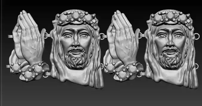 Jesus Face  Praying Hands Bracelet