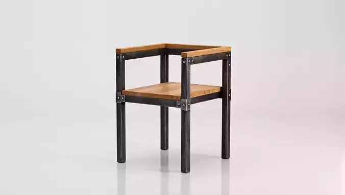 industrial metal stool 3d model