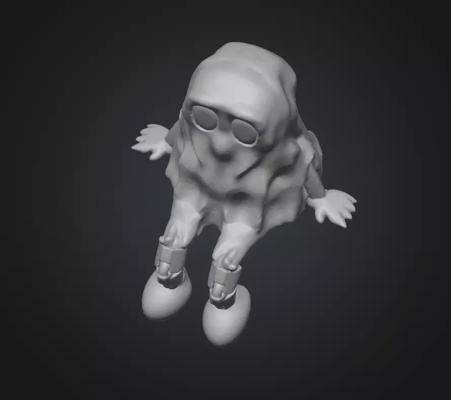 Sitting Ghost 3D print model_5