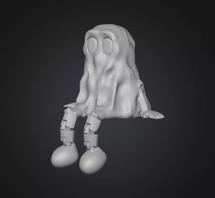 Sitting Ghost 3D print model_1