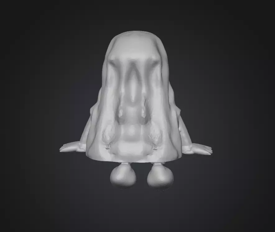 Sitting Ghost 3D print model_3