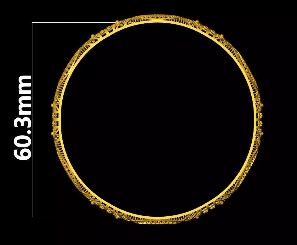 Traditional indian Bangle for Women 3D print model_3