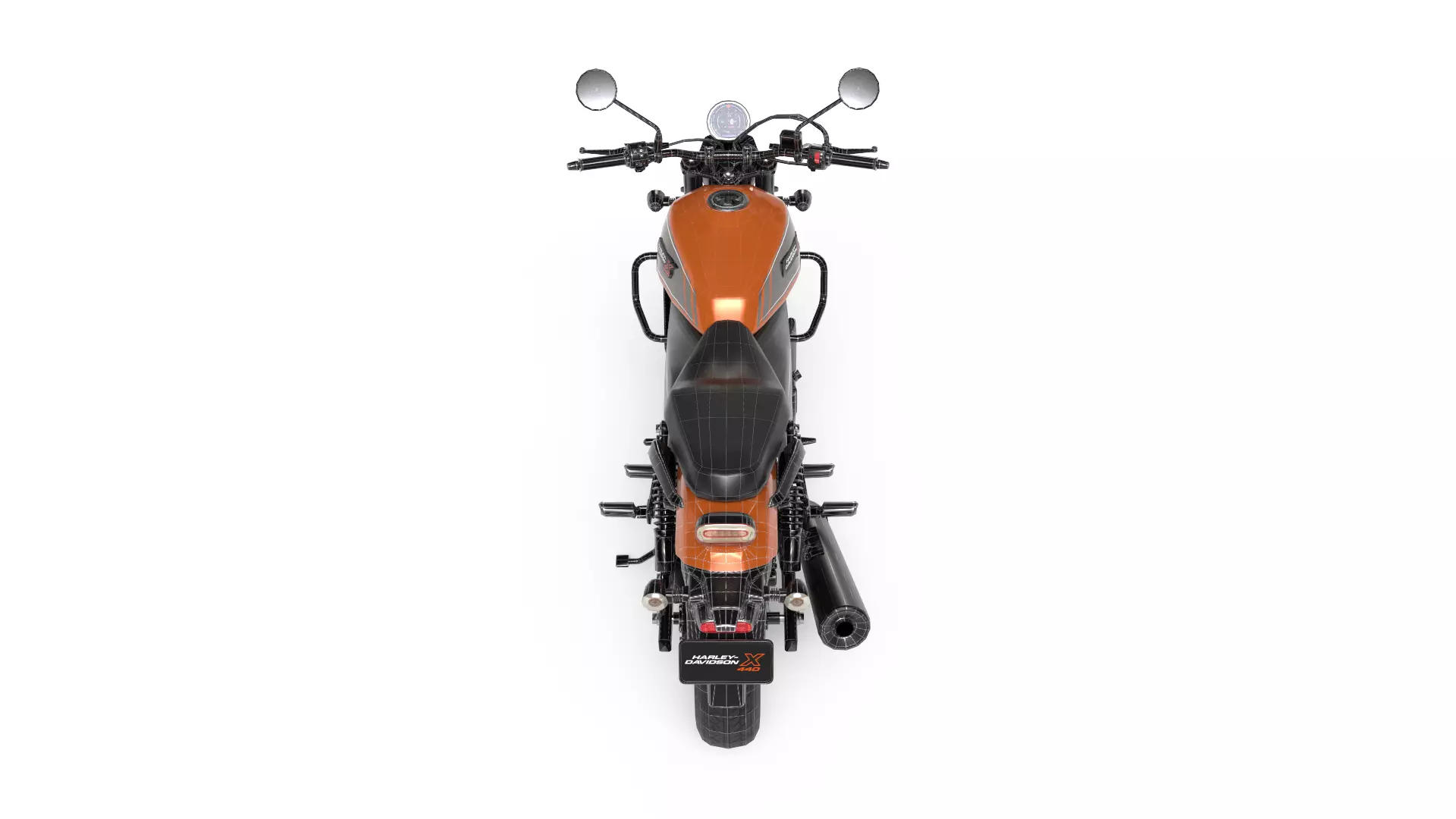 Harley Davidson X440 - Baja Orange - Game Ready 3D Model Low-poly 3D model_7