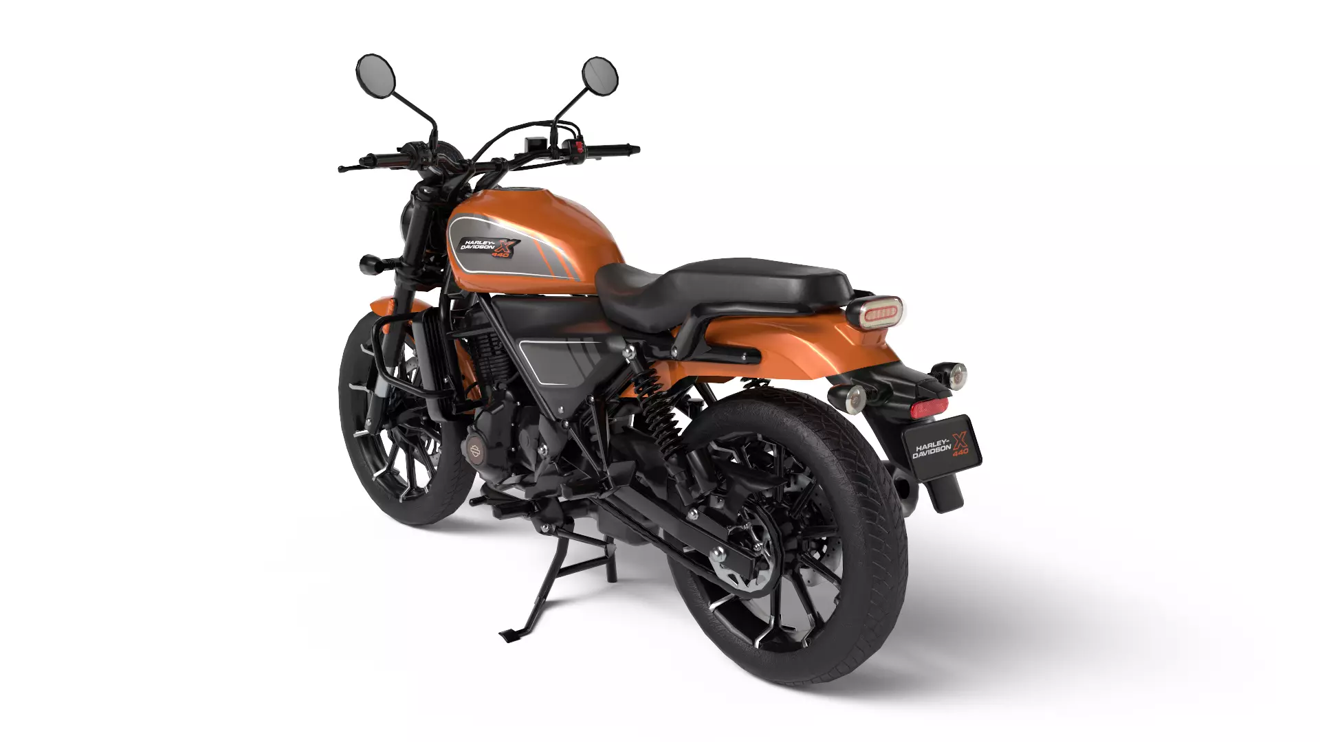 Harley Davidson X440 - Baja Orange - Game Ready 3D Model Low-poly 3D model_4