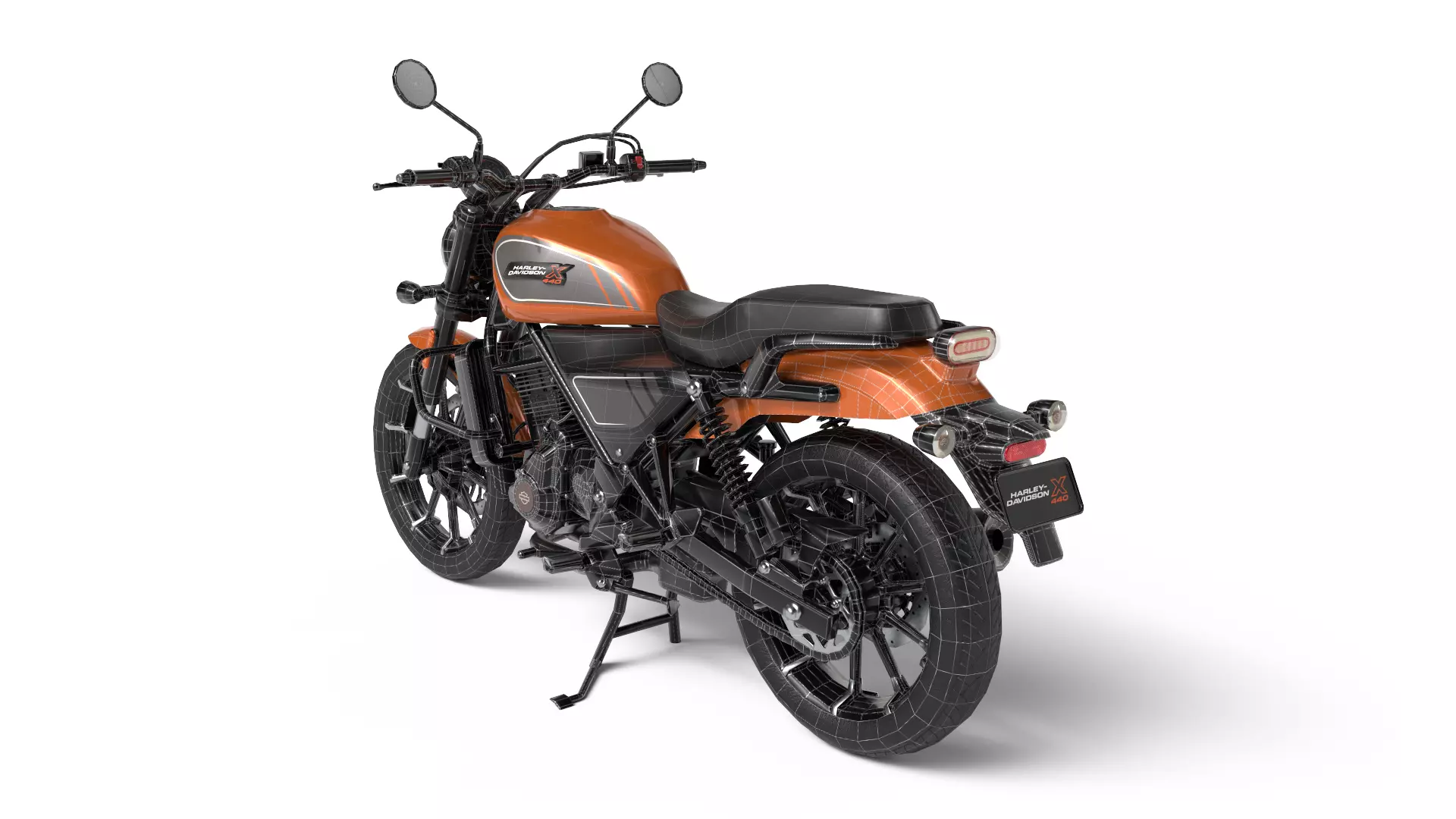 Harley Davidson X440 - Baja Orange - Game Ready 3D Model Low-poly 3D model_5