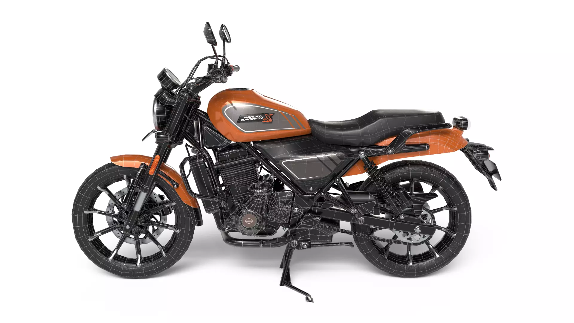 Harley Davidson X440 - Baja Orange - Game Ready 3D Model Low-poly 3D model_3