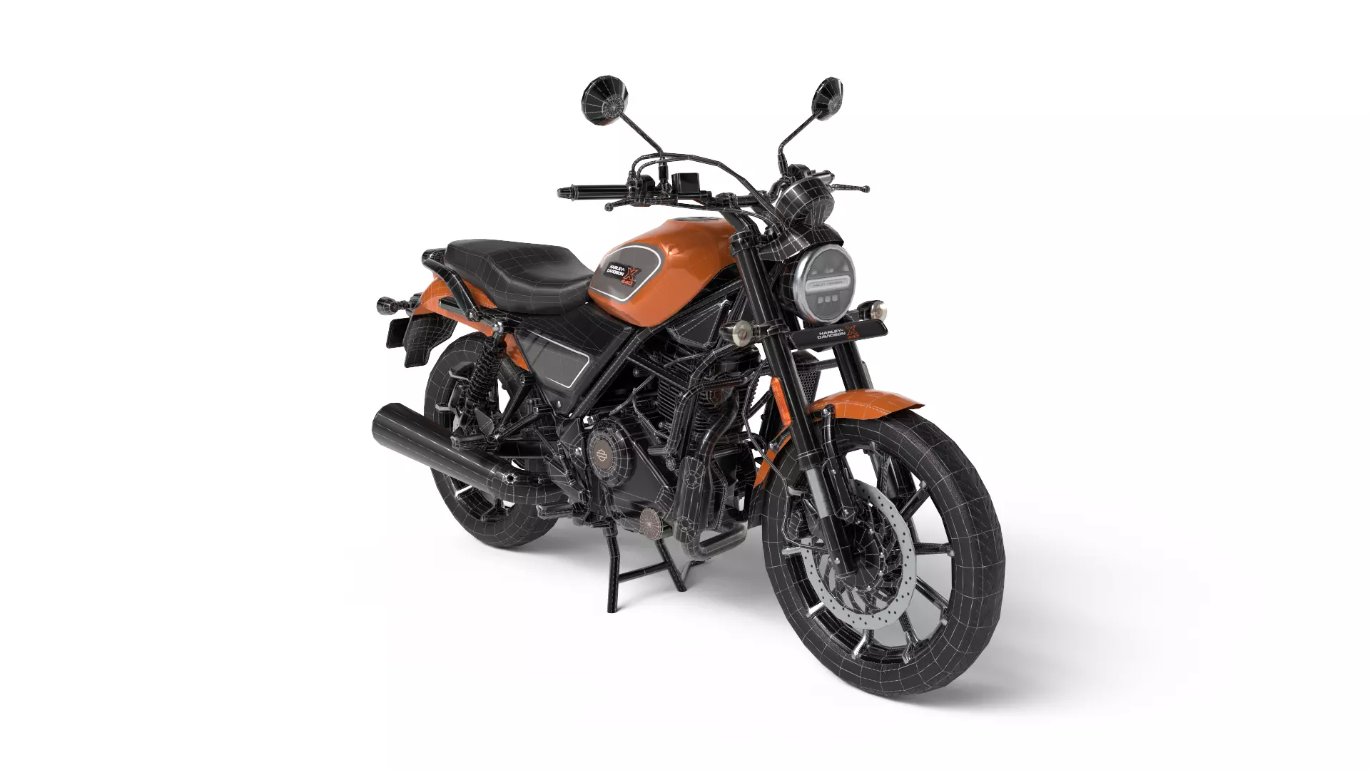 Harley Davidson X440 - Baja Orange - Game Ready 3D Model Low-poly 3D model_13