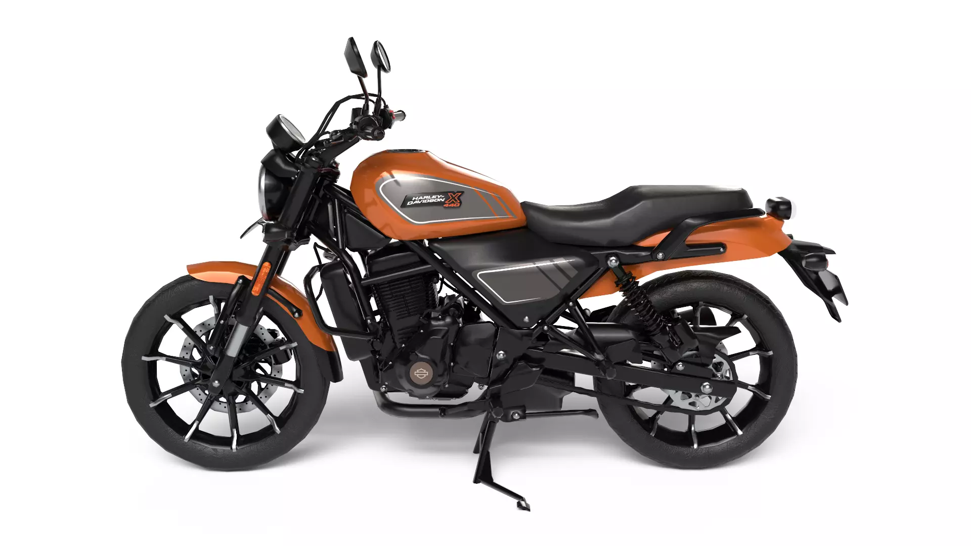 Harley Davidson X440 - Baja Orange - Game Ready 3D Model Low-poly 3D model_2