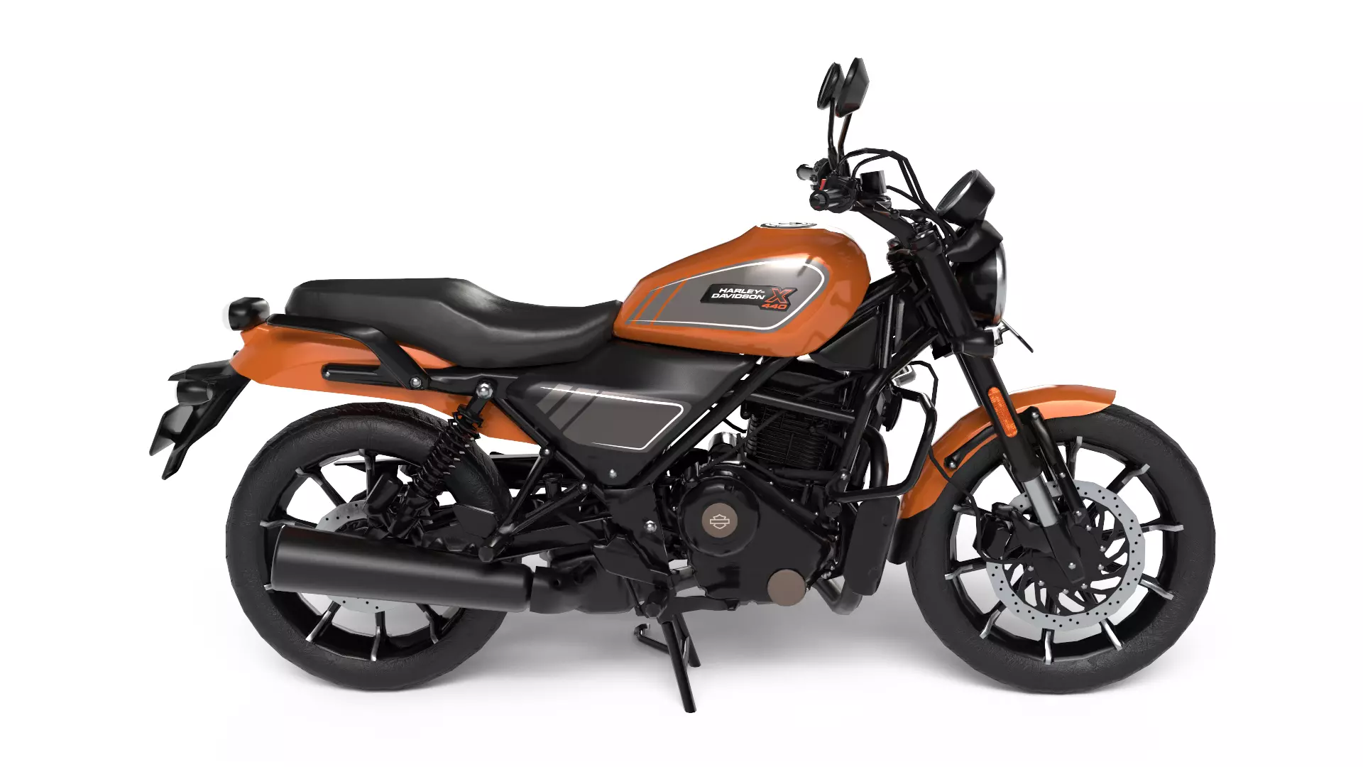 Harley Davidson X440 - Baja Orange - Game Ready 3D Model Low-poly 3D model_10