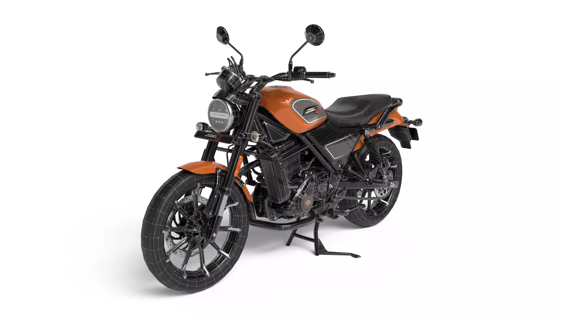 Harley Davidson X440 - Baja Orange - Game Ready 3D Model Low-poly 3D model_1