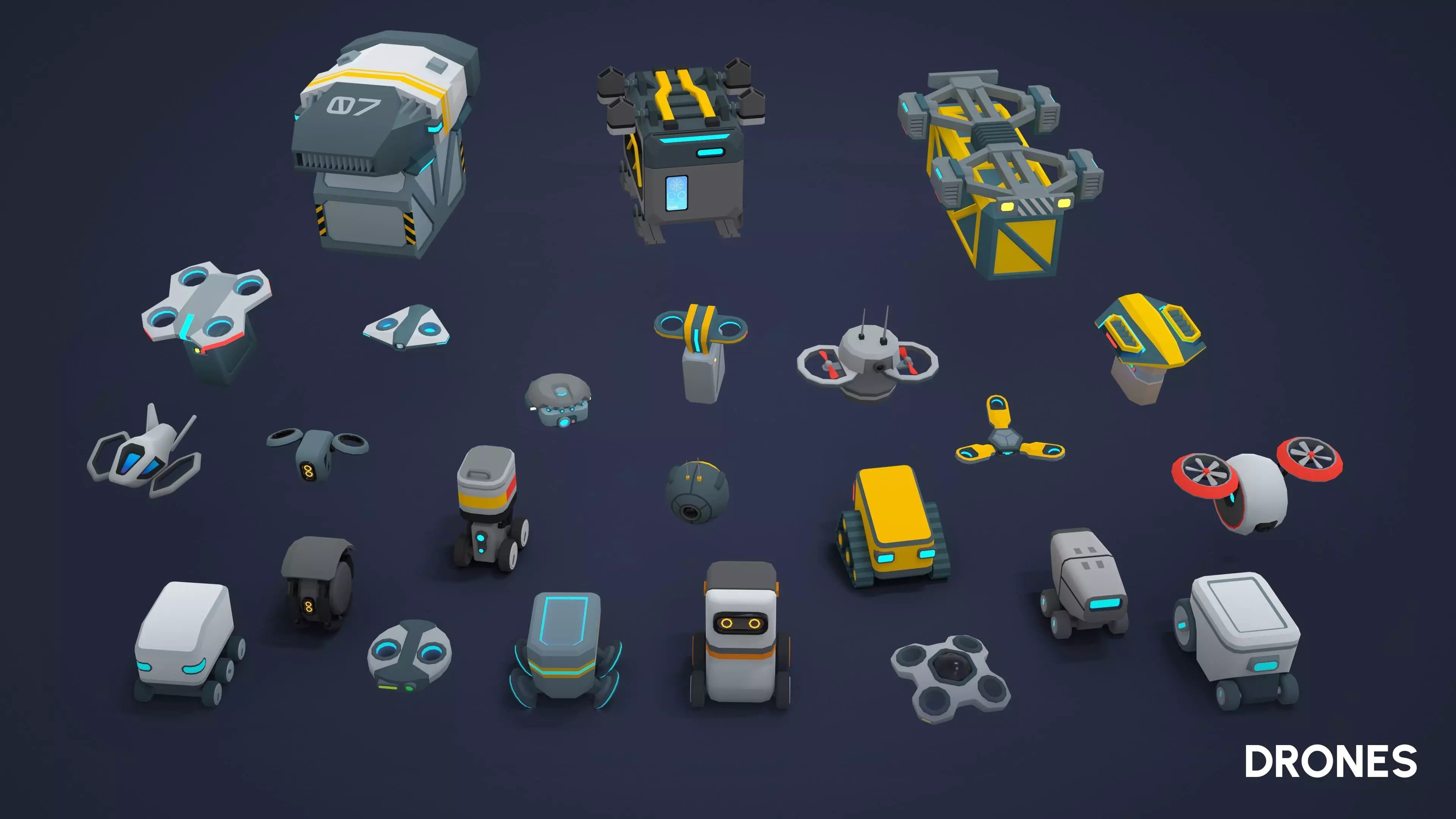 Sci-Fi Props Low-poly 3D model_24
