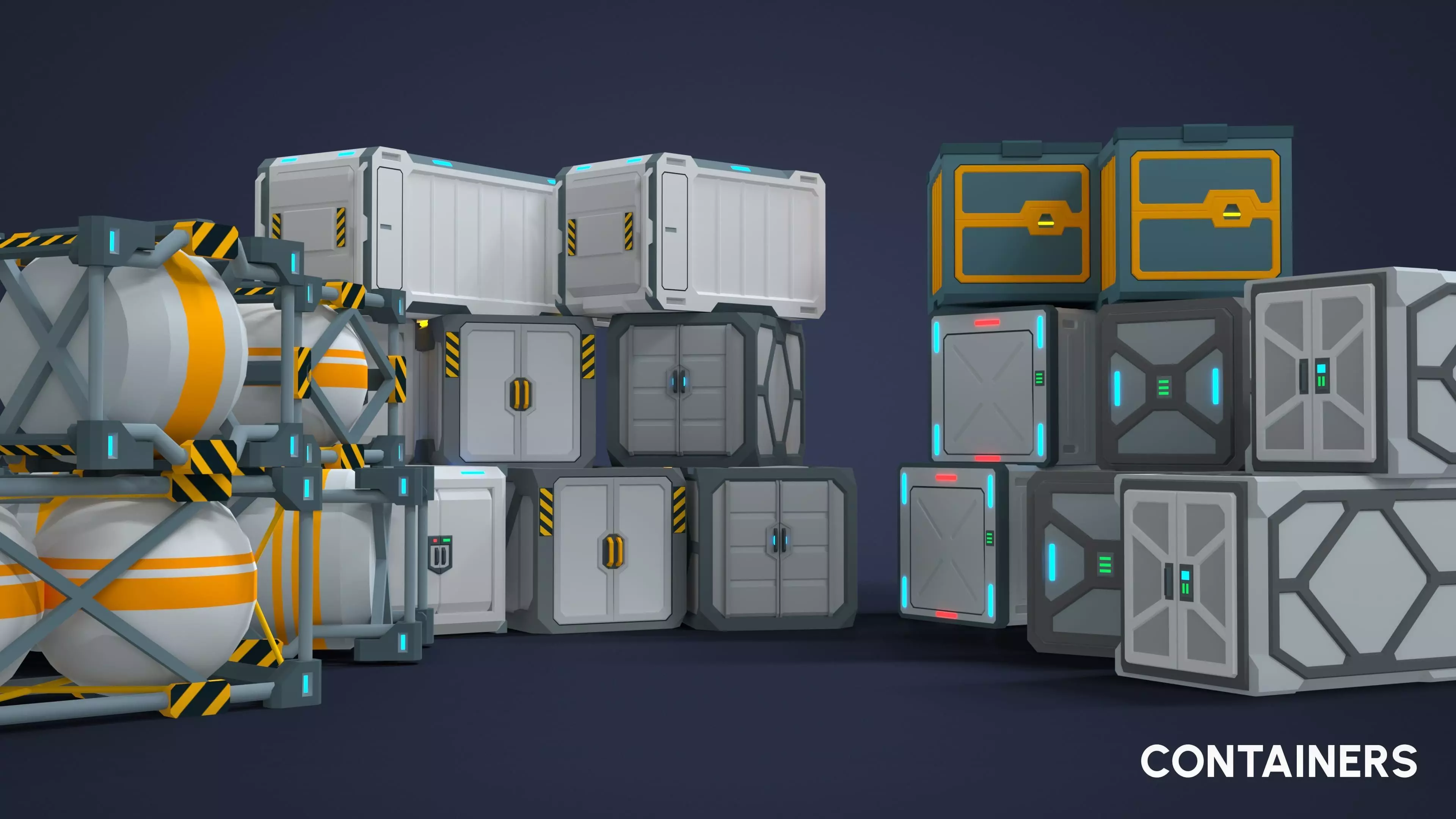Sci-Fi Props Low-poly 3D model_26