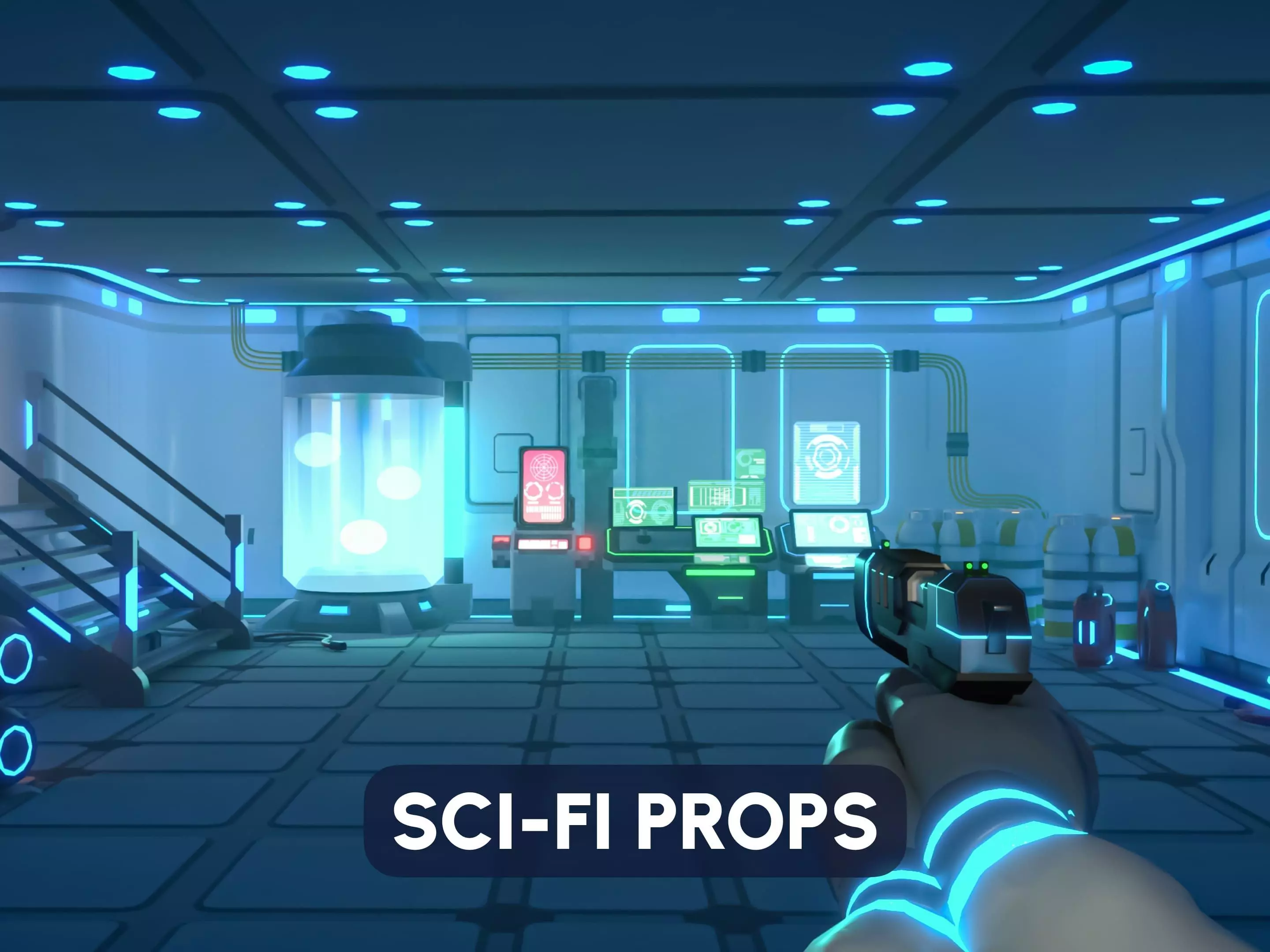 Sci-Fi Props Low-poly 3D model_0