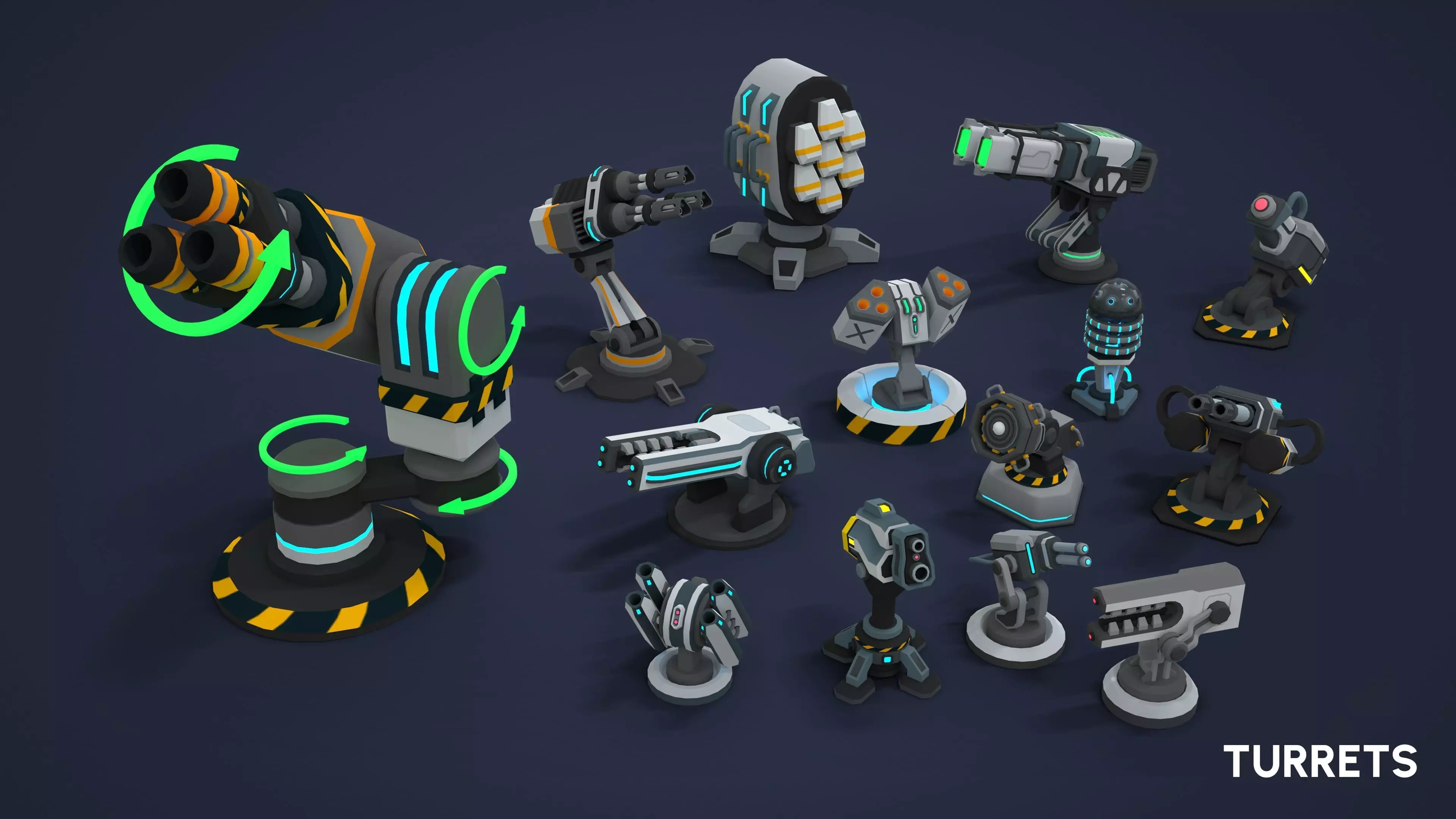 Sci-Fi Props Low-poly 3D model_19