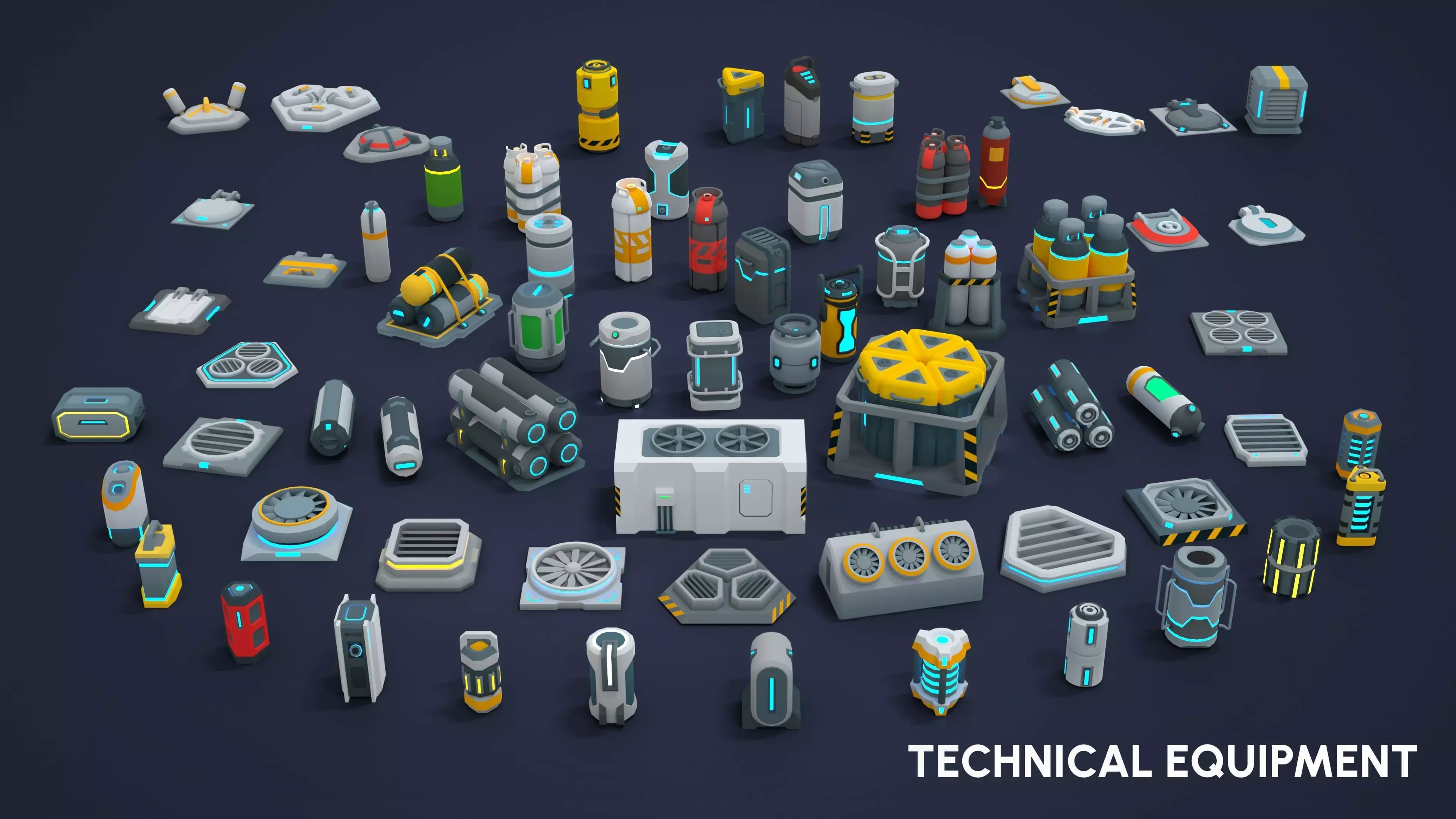 Sci-Fi Props Low-poly 3D model_22