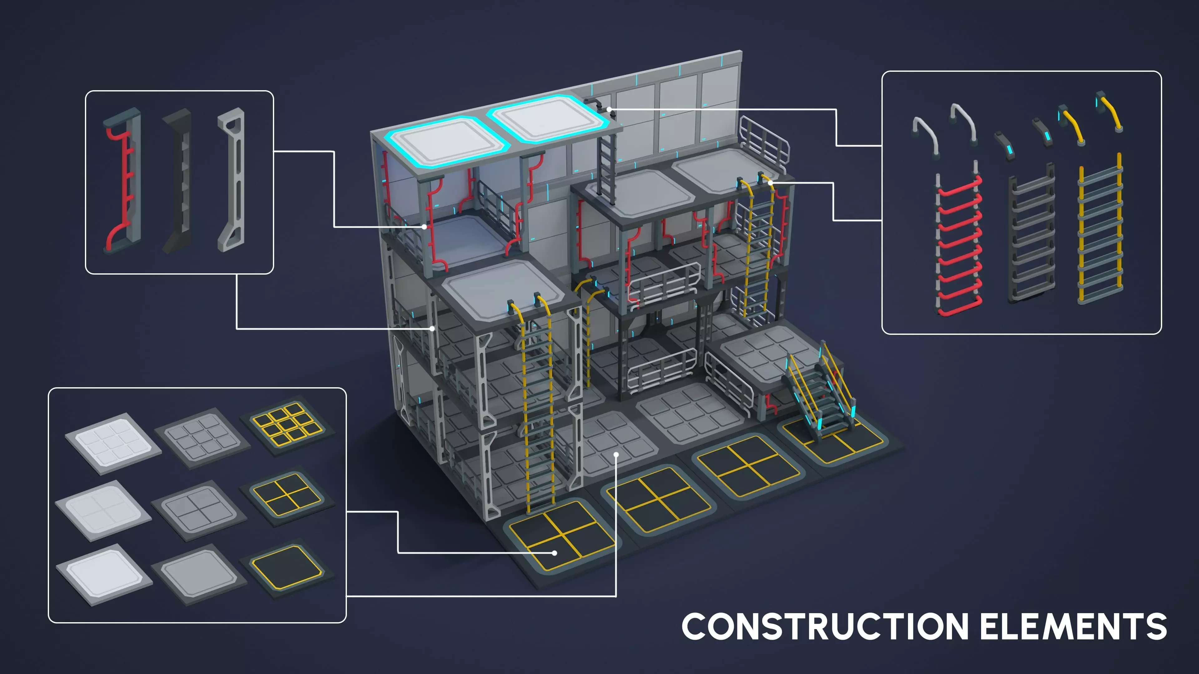 Sci-Fi Props Low-poly 3D model_15
