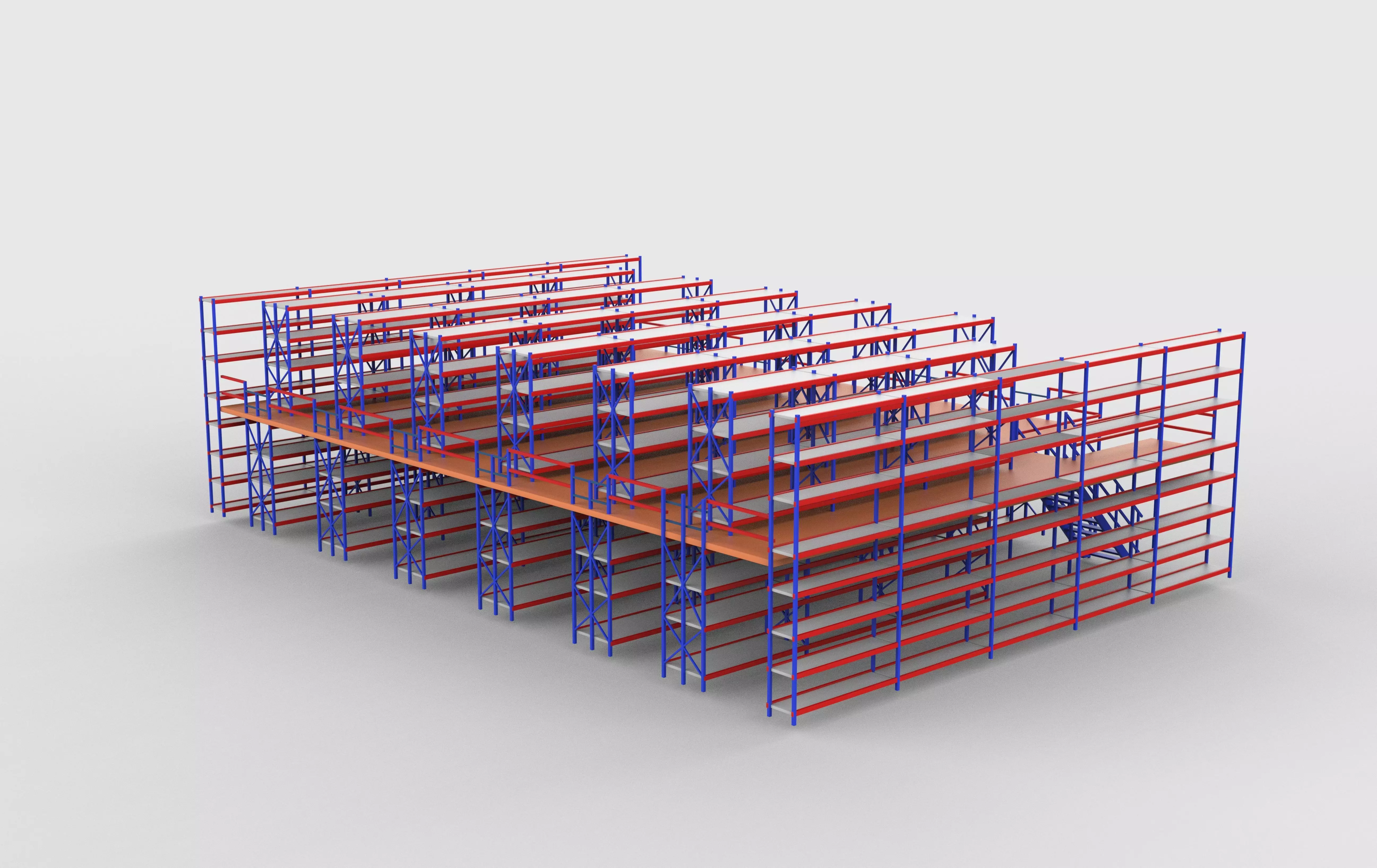 Ware House Racking System 3D model_4