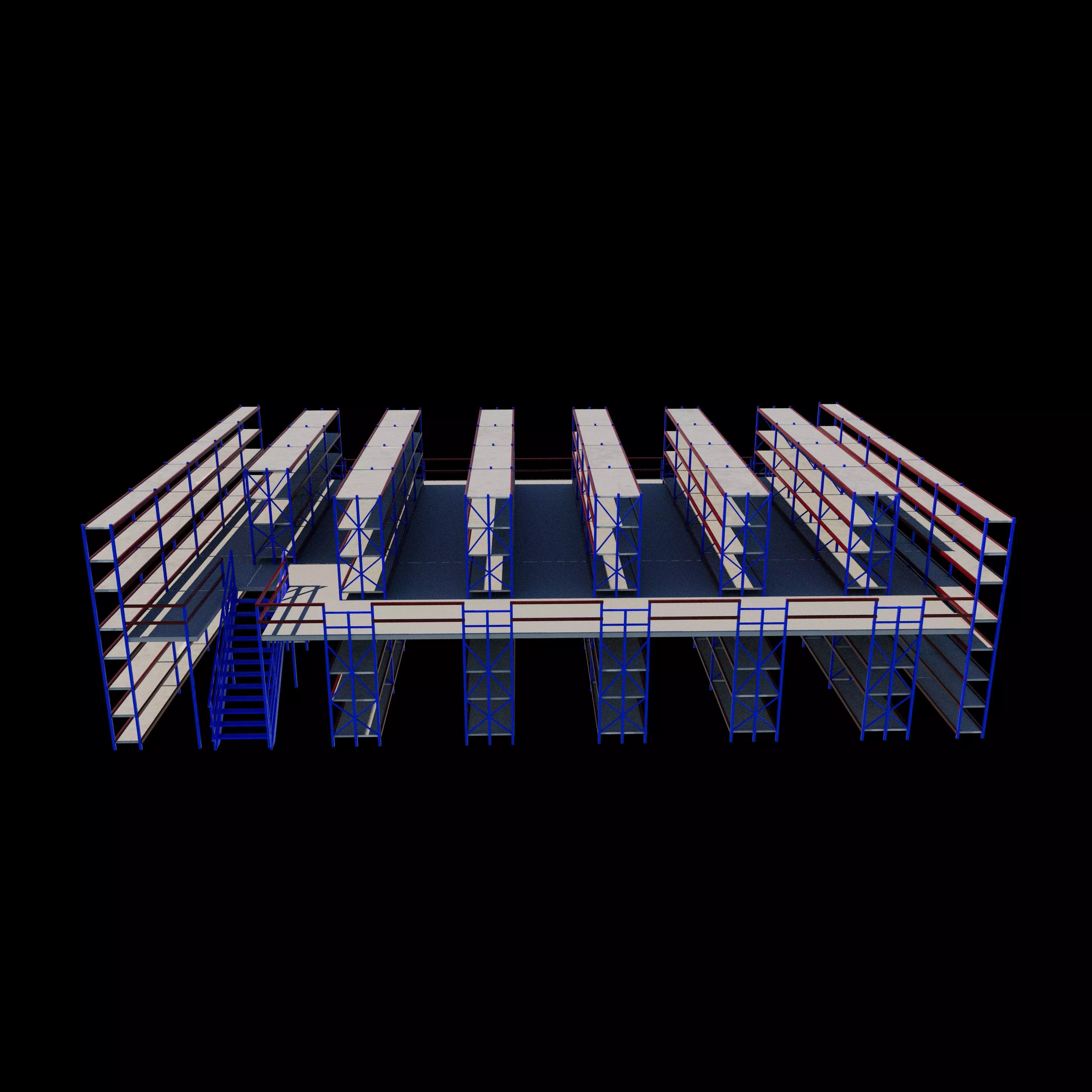 Ware House Racking System 3D model_2