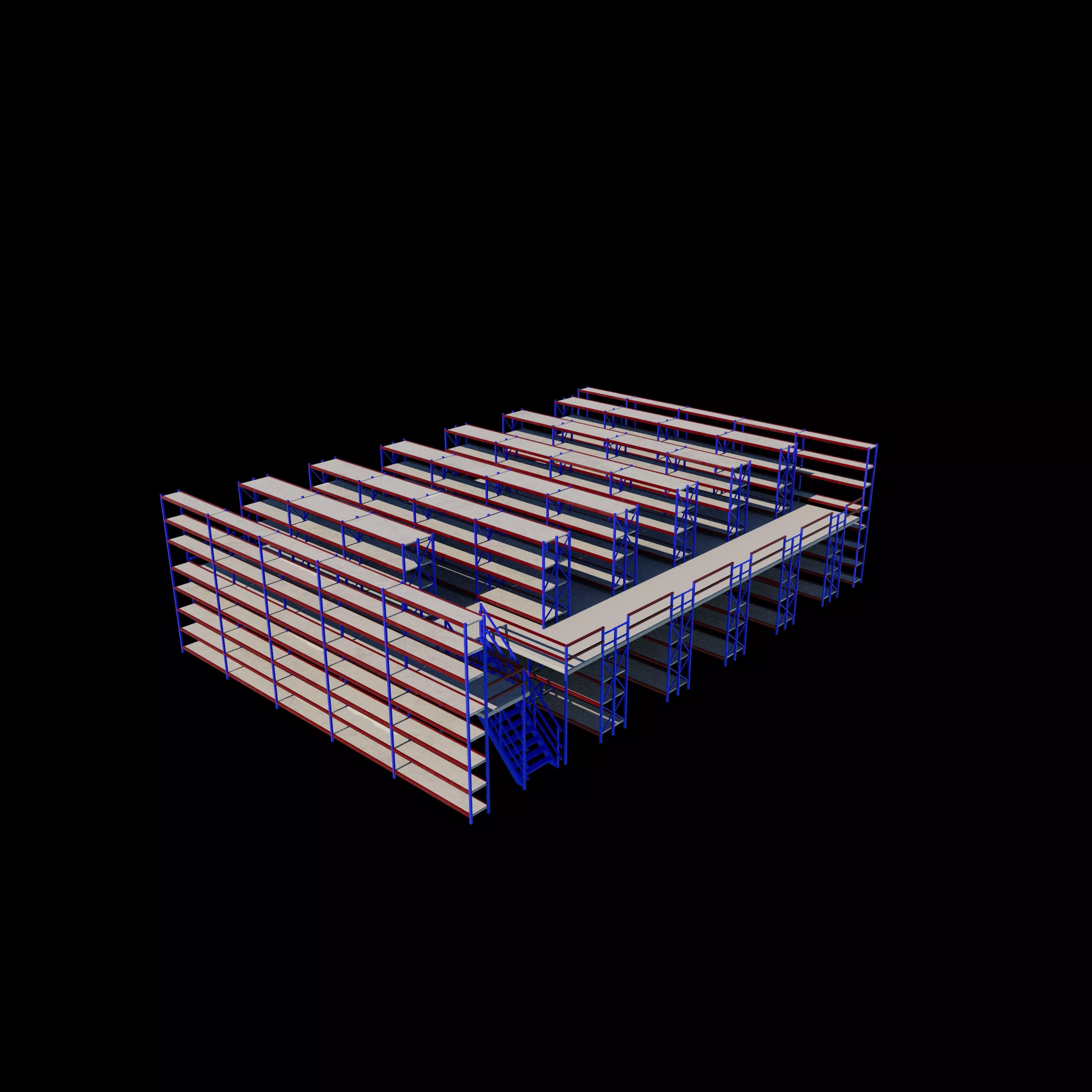 Ware House Racking System 3D model_7