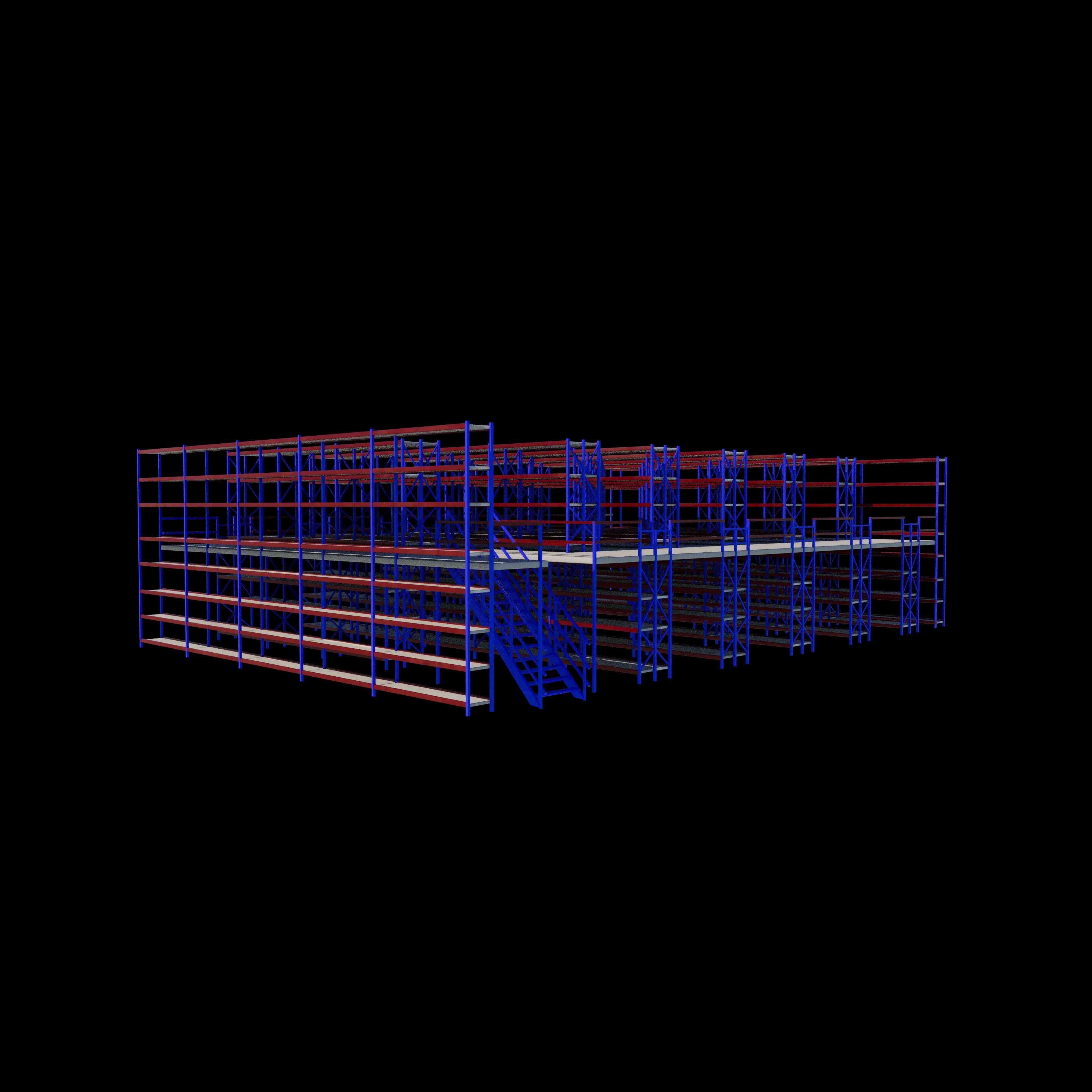 Ware House Racking System 3D model_5