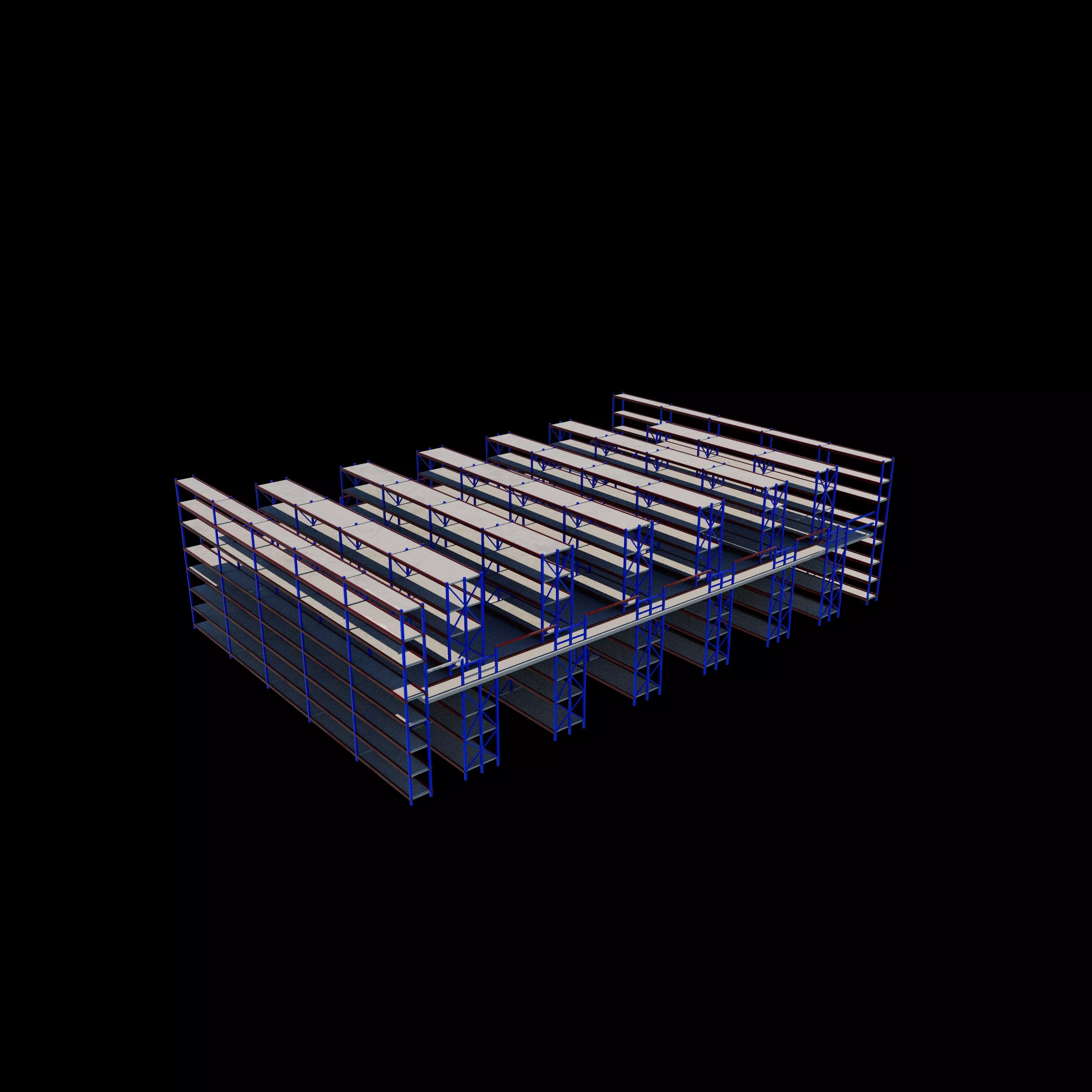 Ware House Racking System 3D model_9