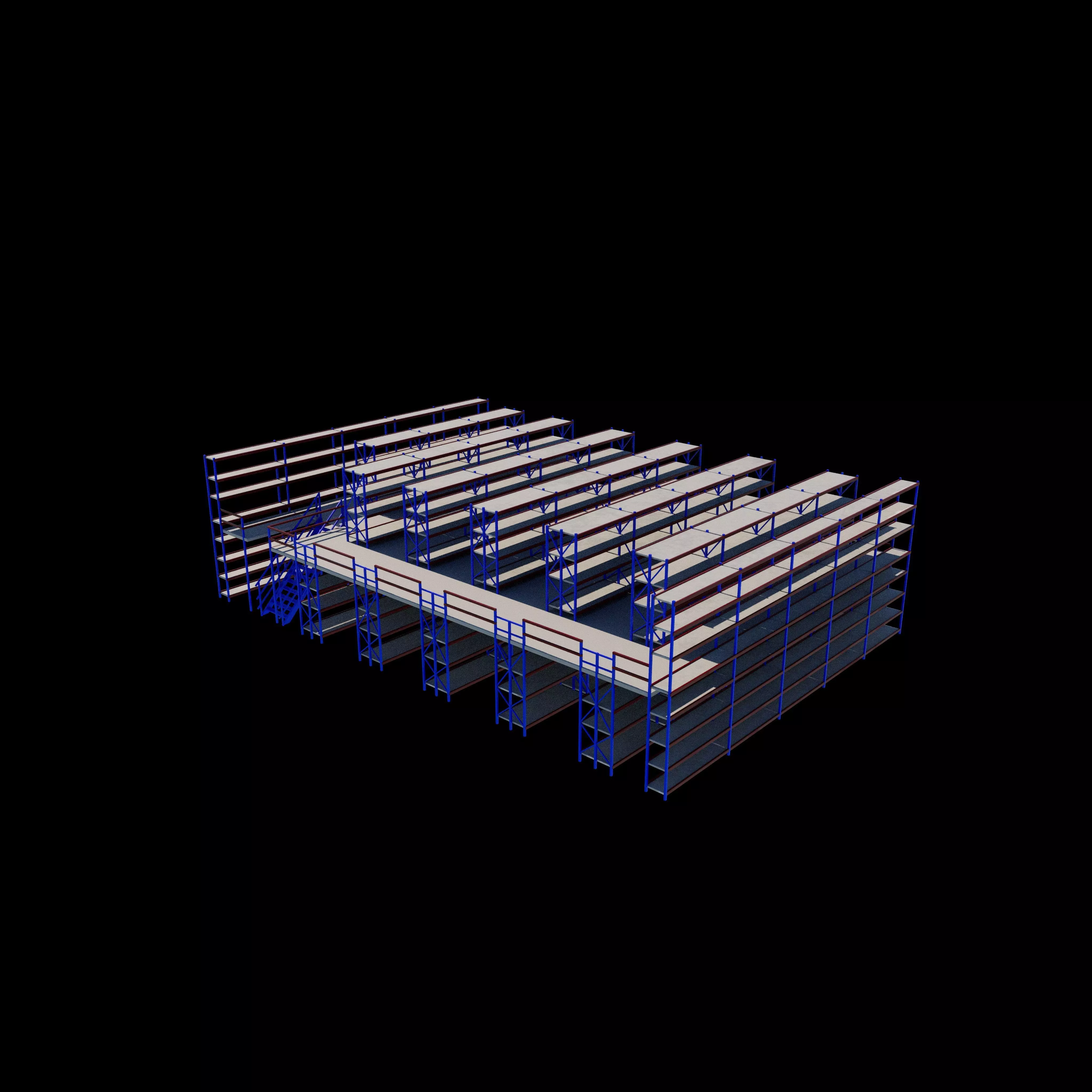 Ware House Racking System 3D model_10