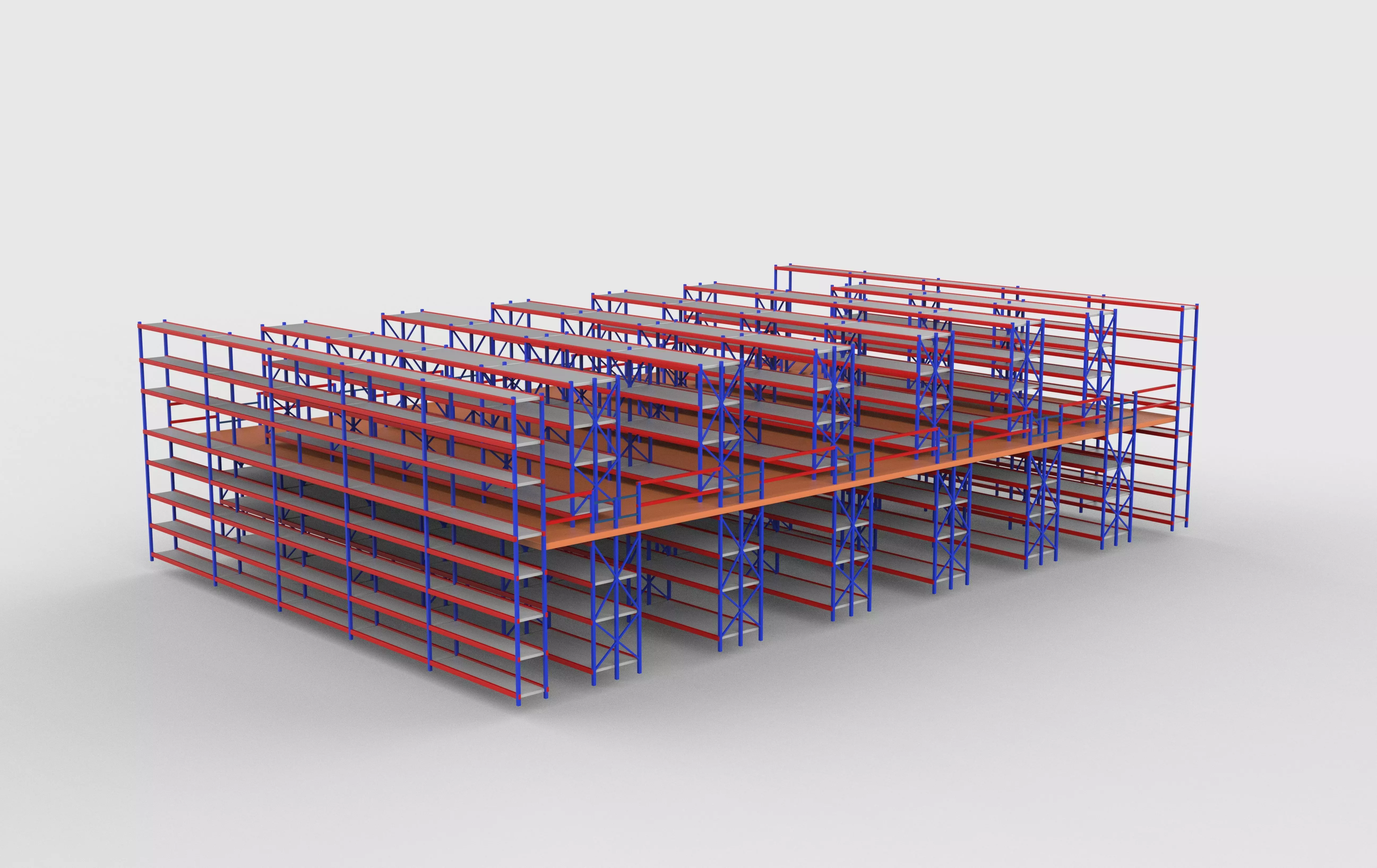 Ware House Racking System 3D model_3